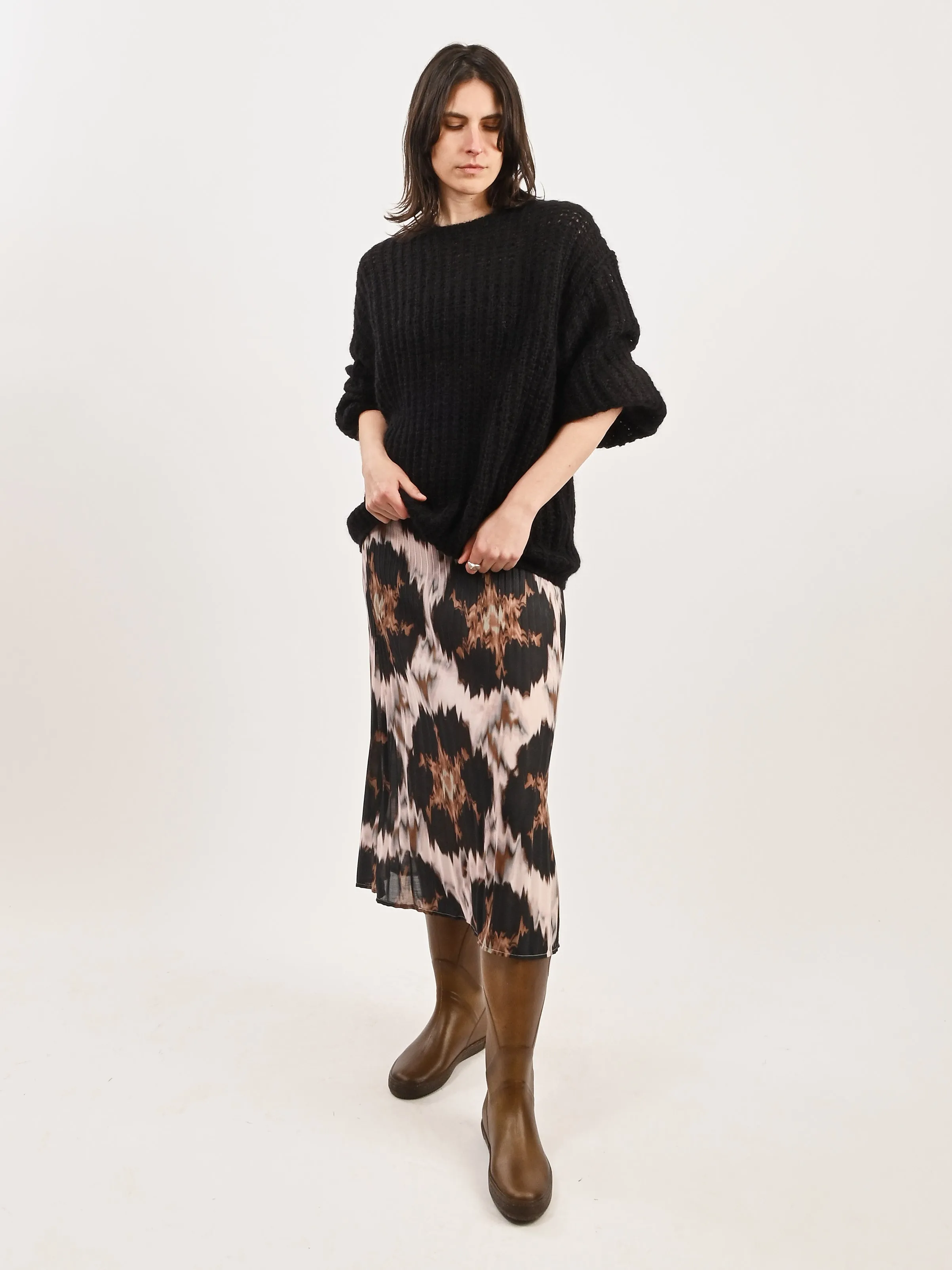 Black Puffed Knit sold by Frances May Houseline