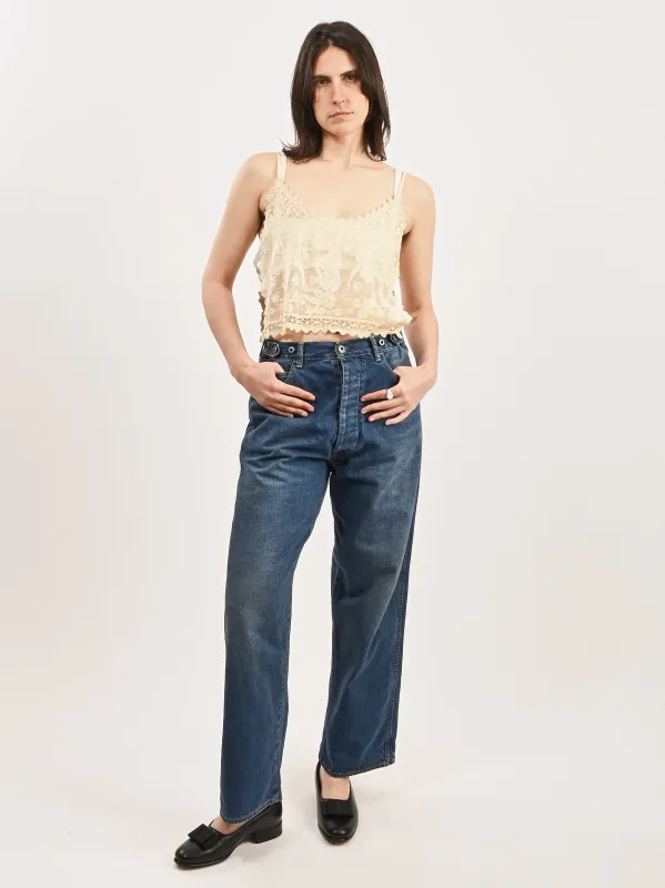 Medium Wash Adjustable Waist Denim Pants sold by Frances May Houseline