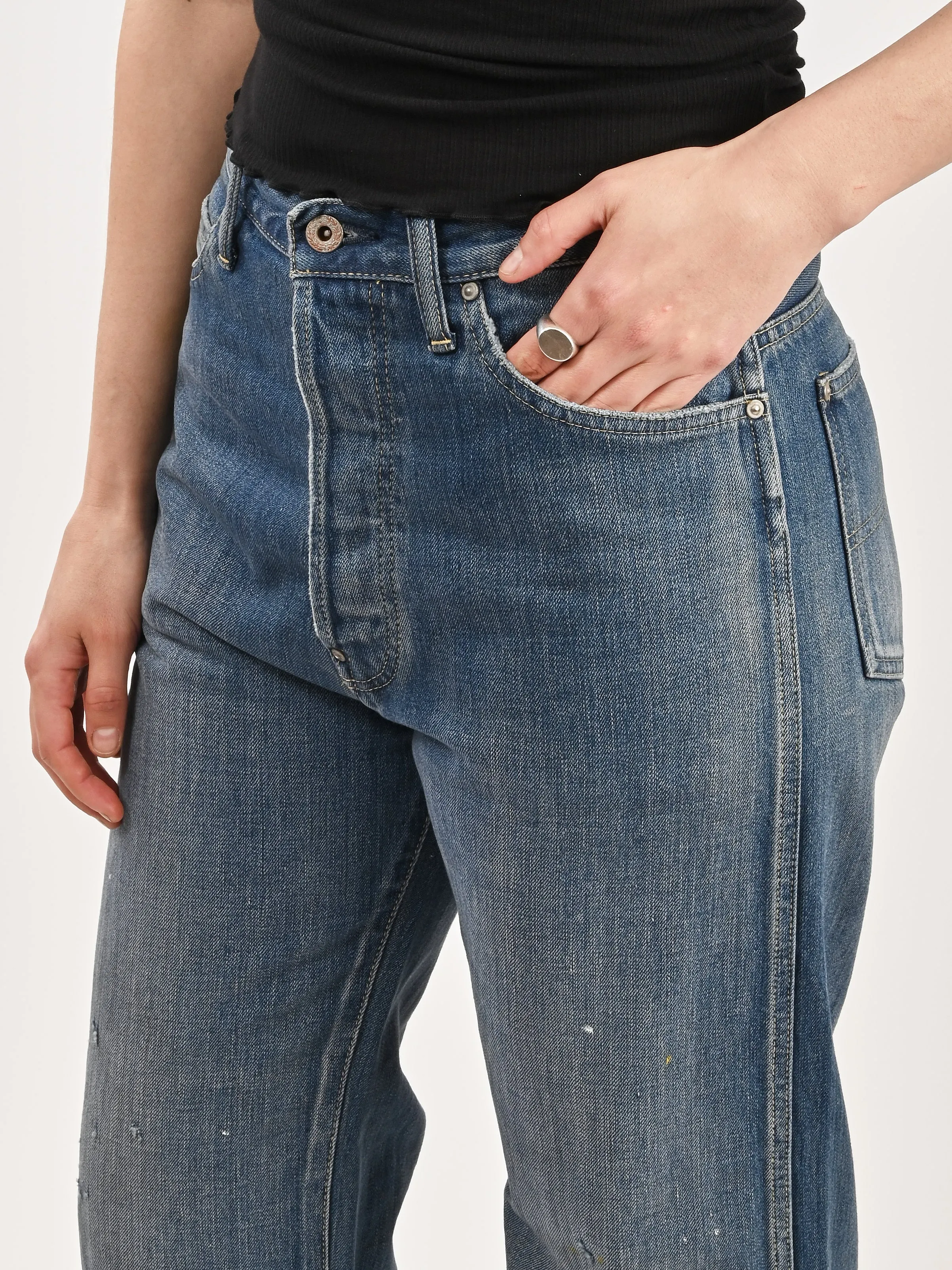 Medium Splatter Unisex Work Denim Regular sold by Frances May Houseline product image thumbnail 4