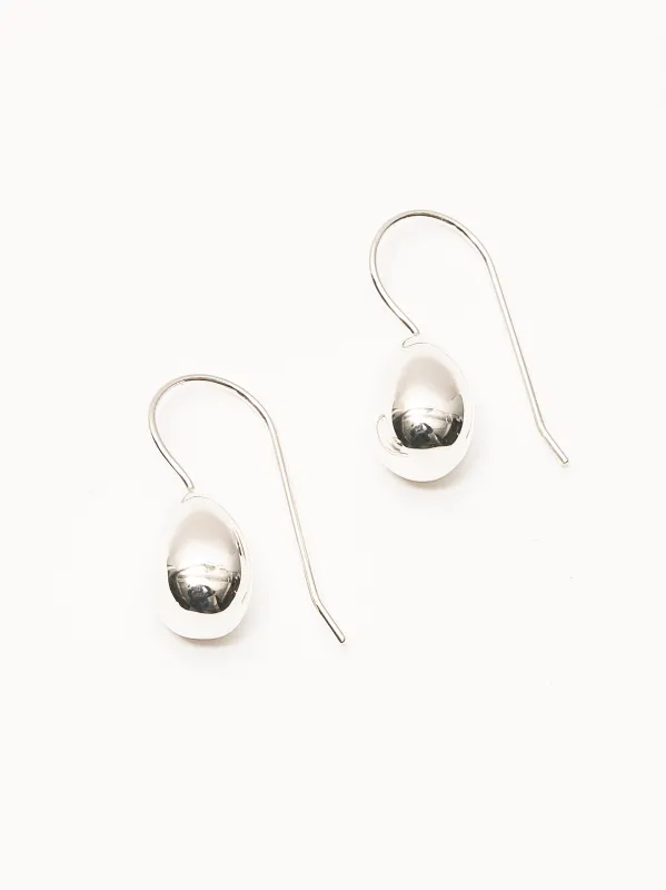 Silver Petite Egg Drop Earrings sold by Frances May Houseline