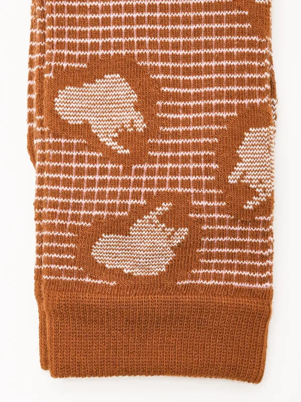 Brown/Pink Grid Hand Jelly Socks Femme made by Henrik Vibskov