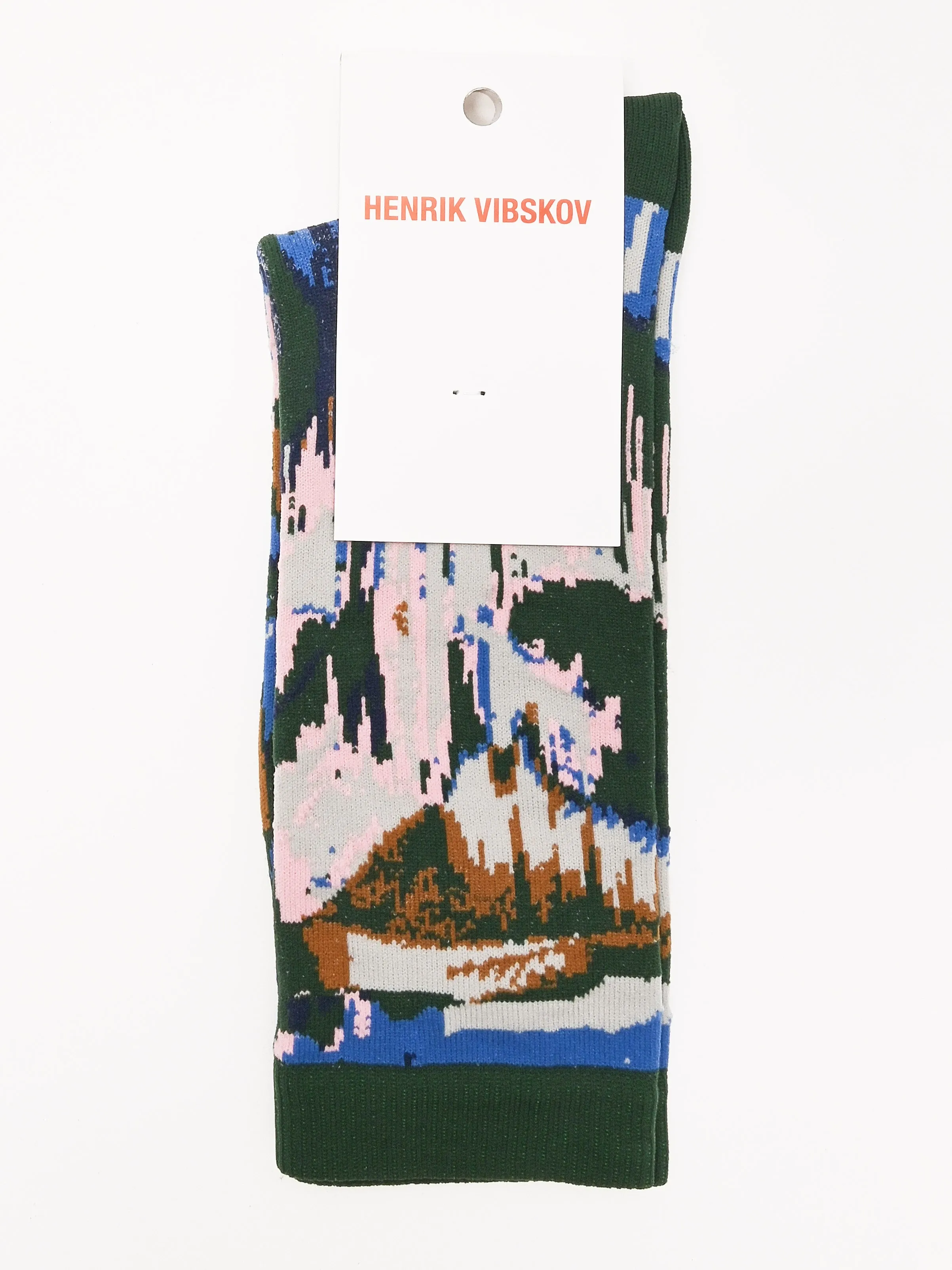 Green/Multi Brush Strokes Socks Femme sold by Frances May Houseline product image thumbnail 2