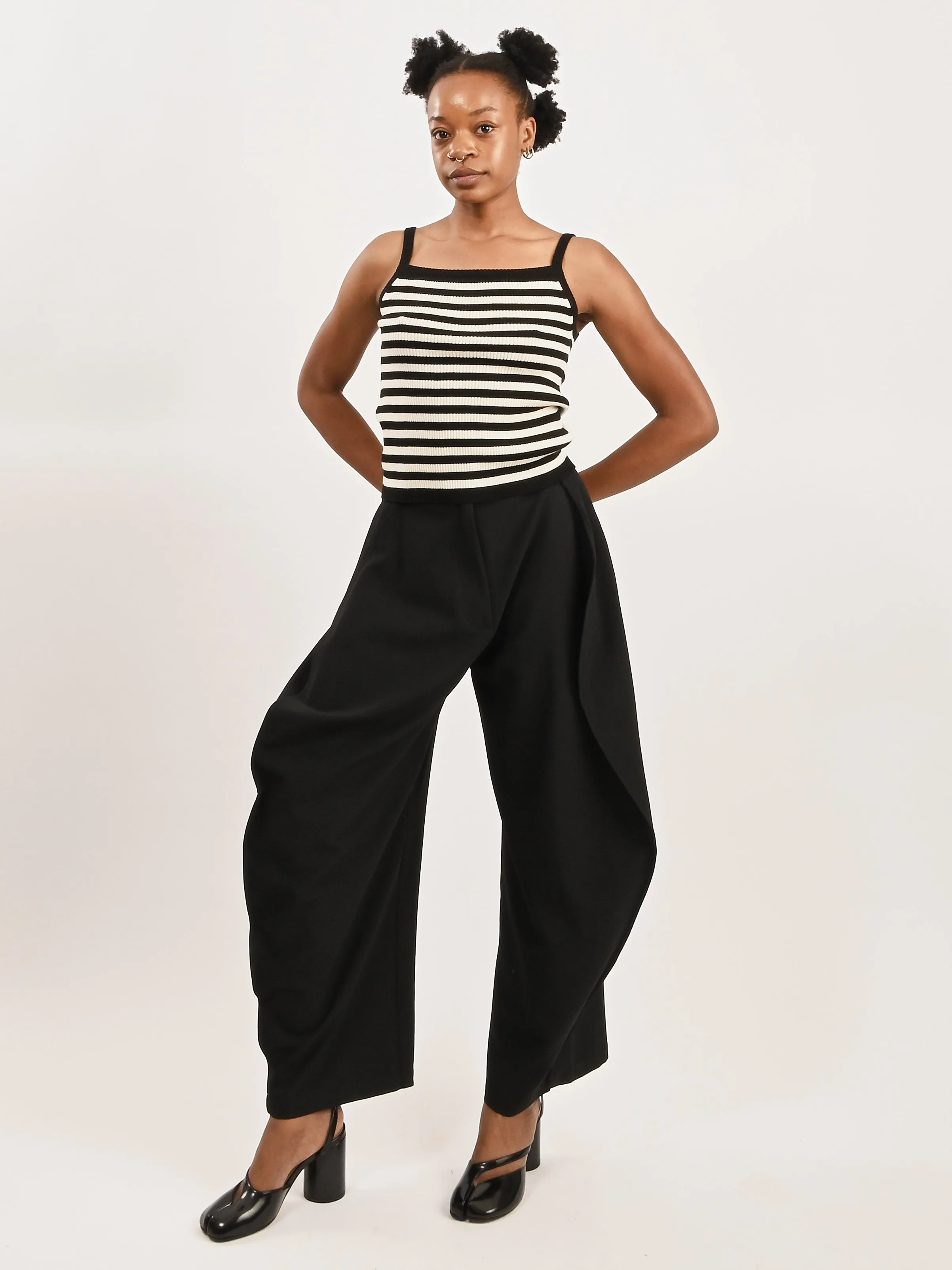 Ecru Stripe Anu Ribbed Tank sold by Frances May Houseline