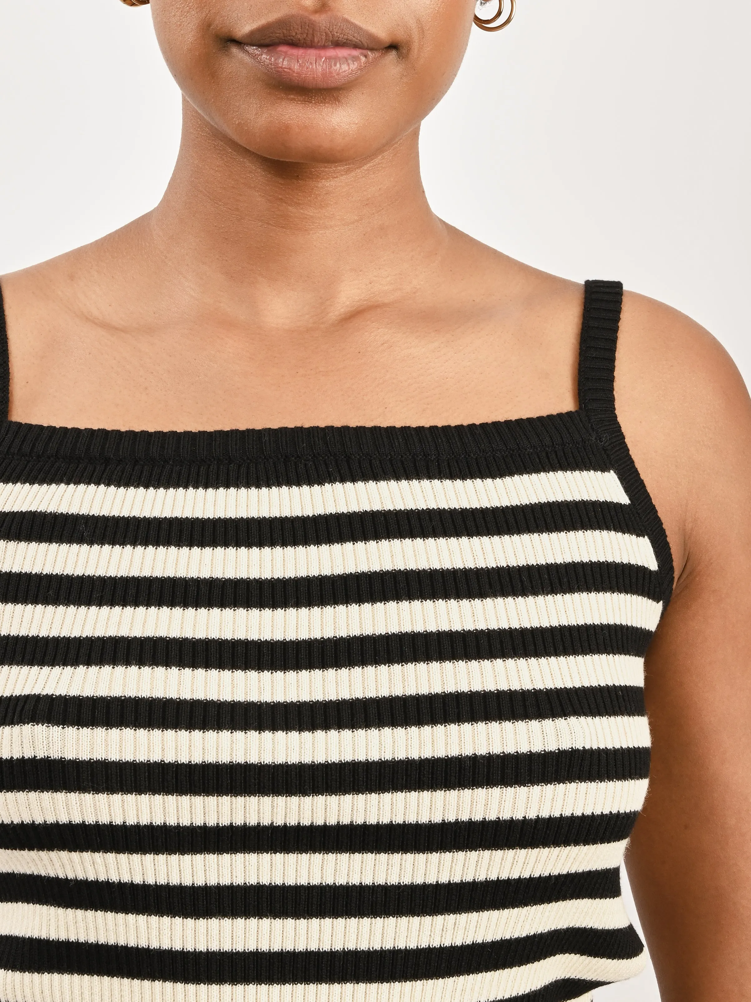Ecru Stripe Anu Ribbed Tank sold by Frances May Houseline product image thumbnail 3