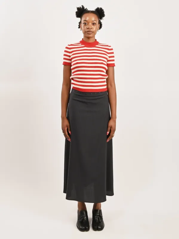 Piquillo Stripe Jones Ribbed Tee made by Frances May Houseline