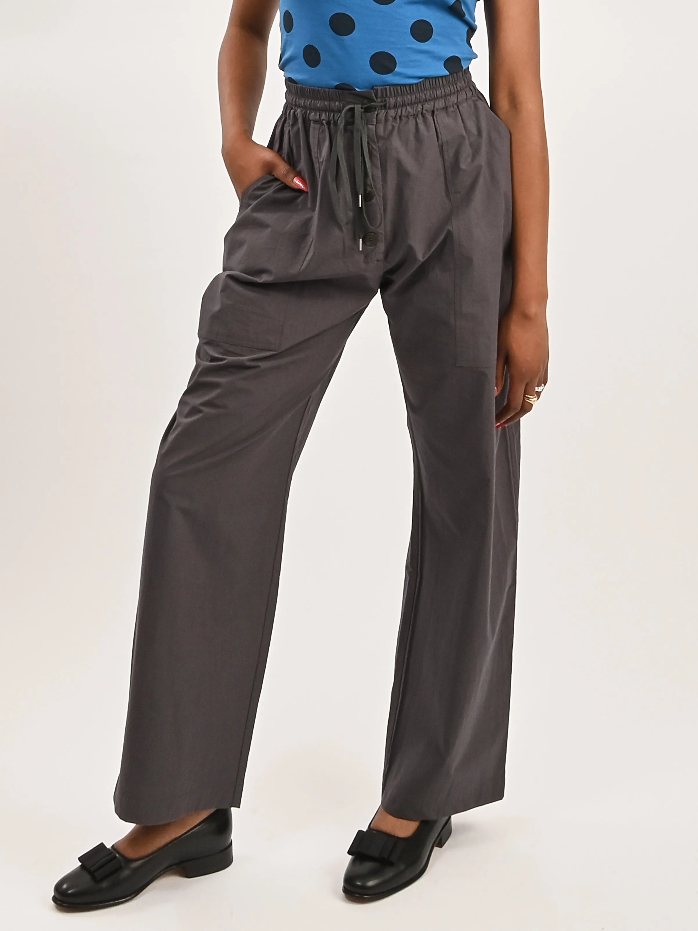 Thunder Button Fly Elastic Waist Pant sold by Frances May Houseline product image thumbnail 2