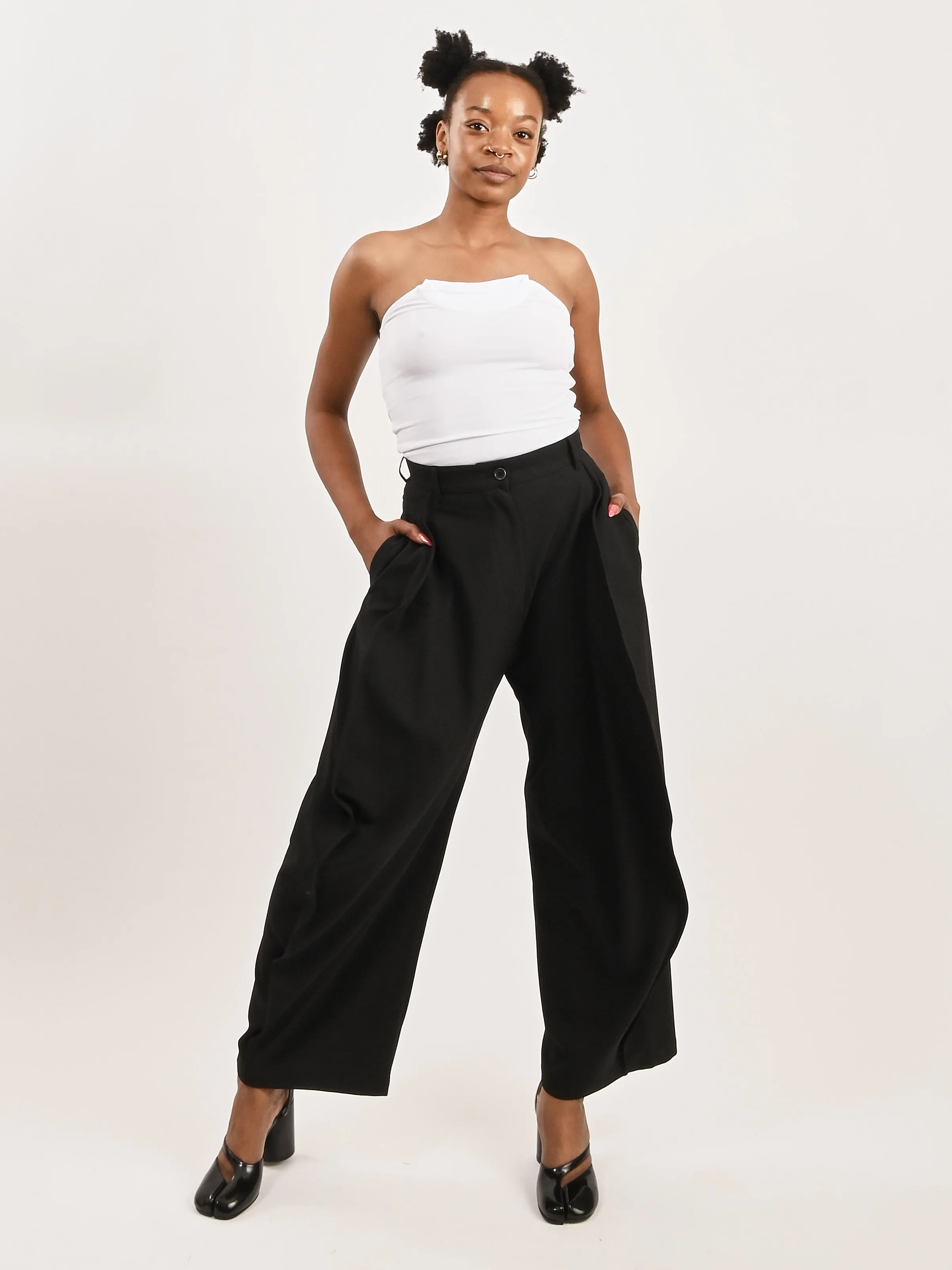 Blanco Folded Crew Top sold by Frances May Houseline