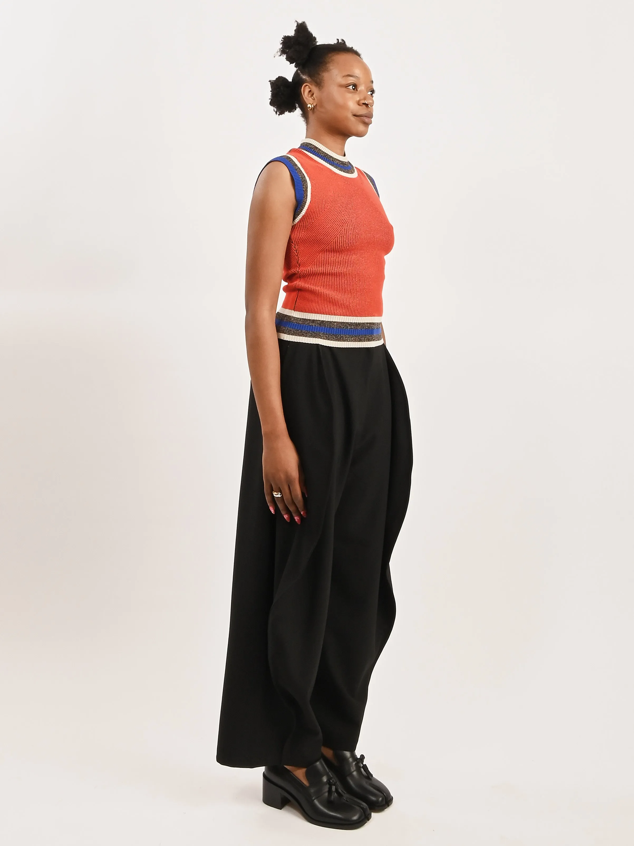 Brown/Orange Grid Scuba Knit Top sold by Frances May Houseline product image thumbnail 5