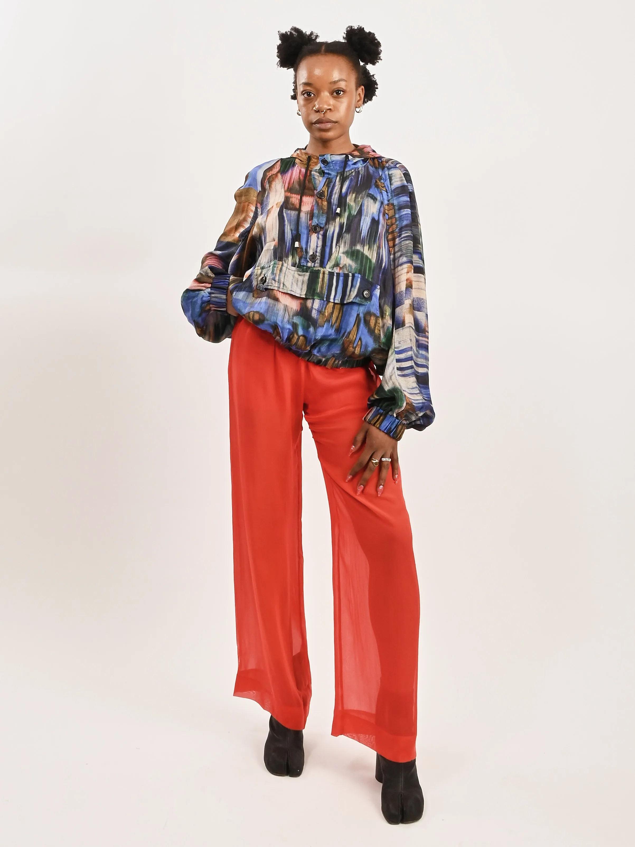 Multi Brush Drips Ring Anorak sold by Frances May Houseline