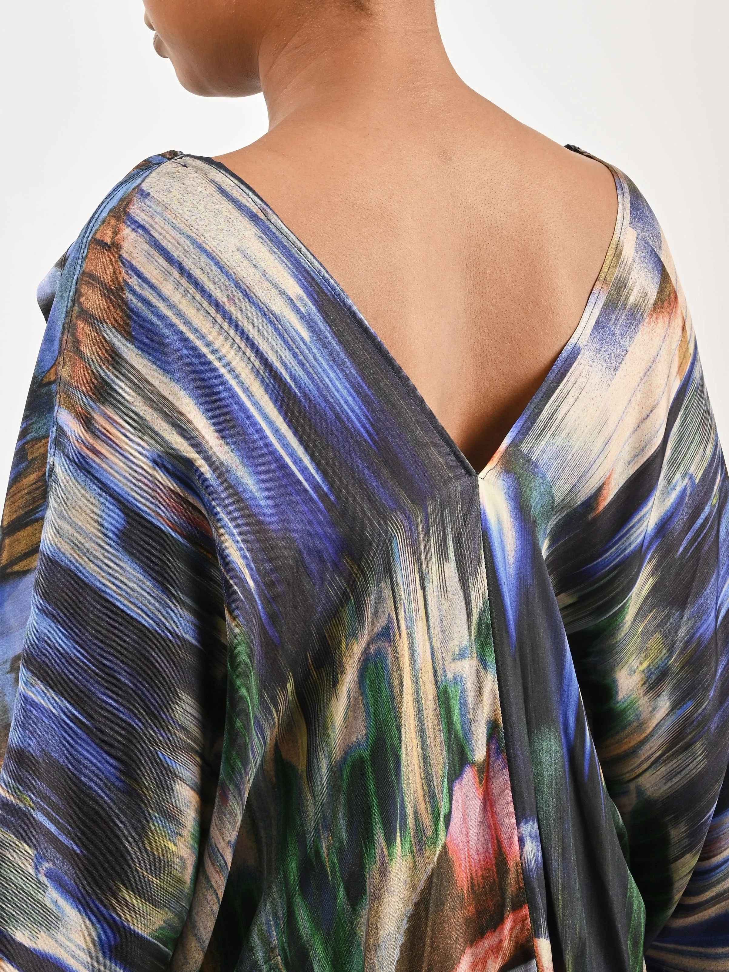 Multi Brush Drips Uncut Kaftan sold by Frances May Houseline product image thumbnail 5