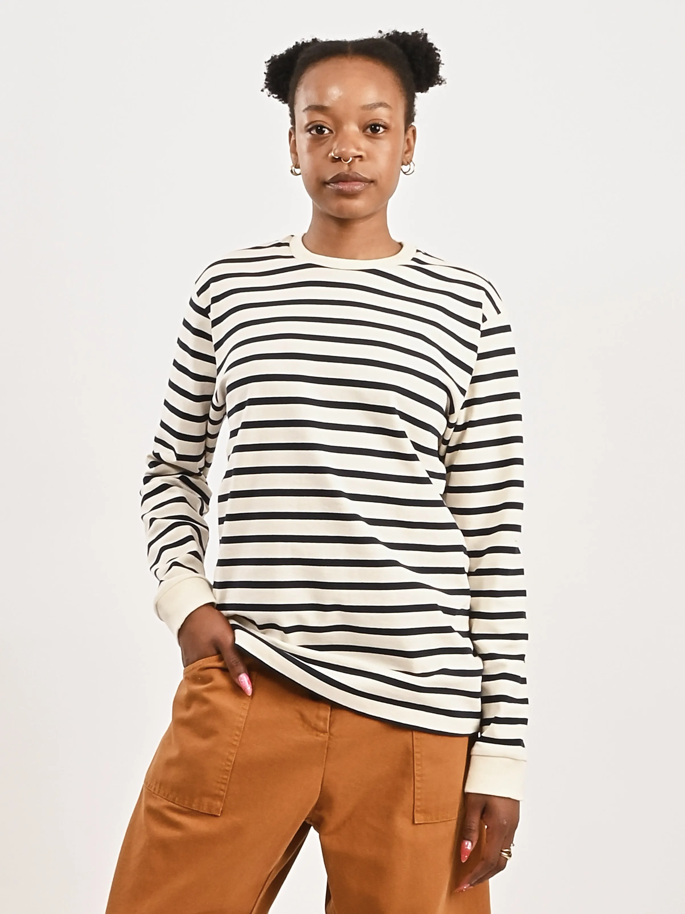 Navy/Multi Striped Perfect L/S Crewneck sold by Frances May Houseline product image thumbnail 2
