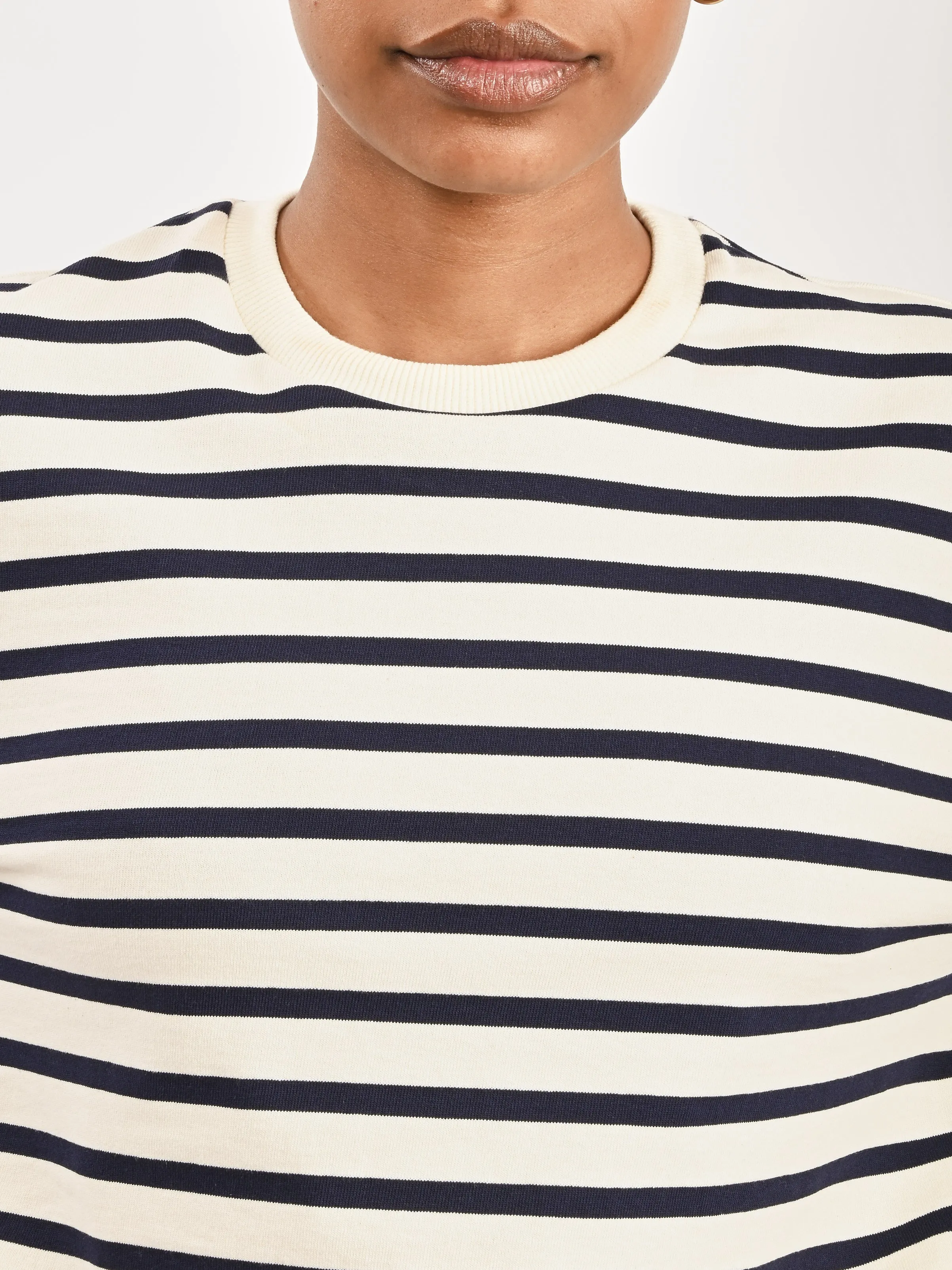 Navy/Multi Striped Perfect L/S Crewneck sold by Frances May Houseline product image thumbnail 3