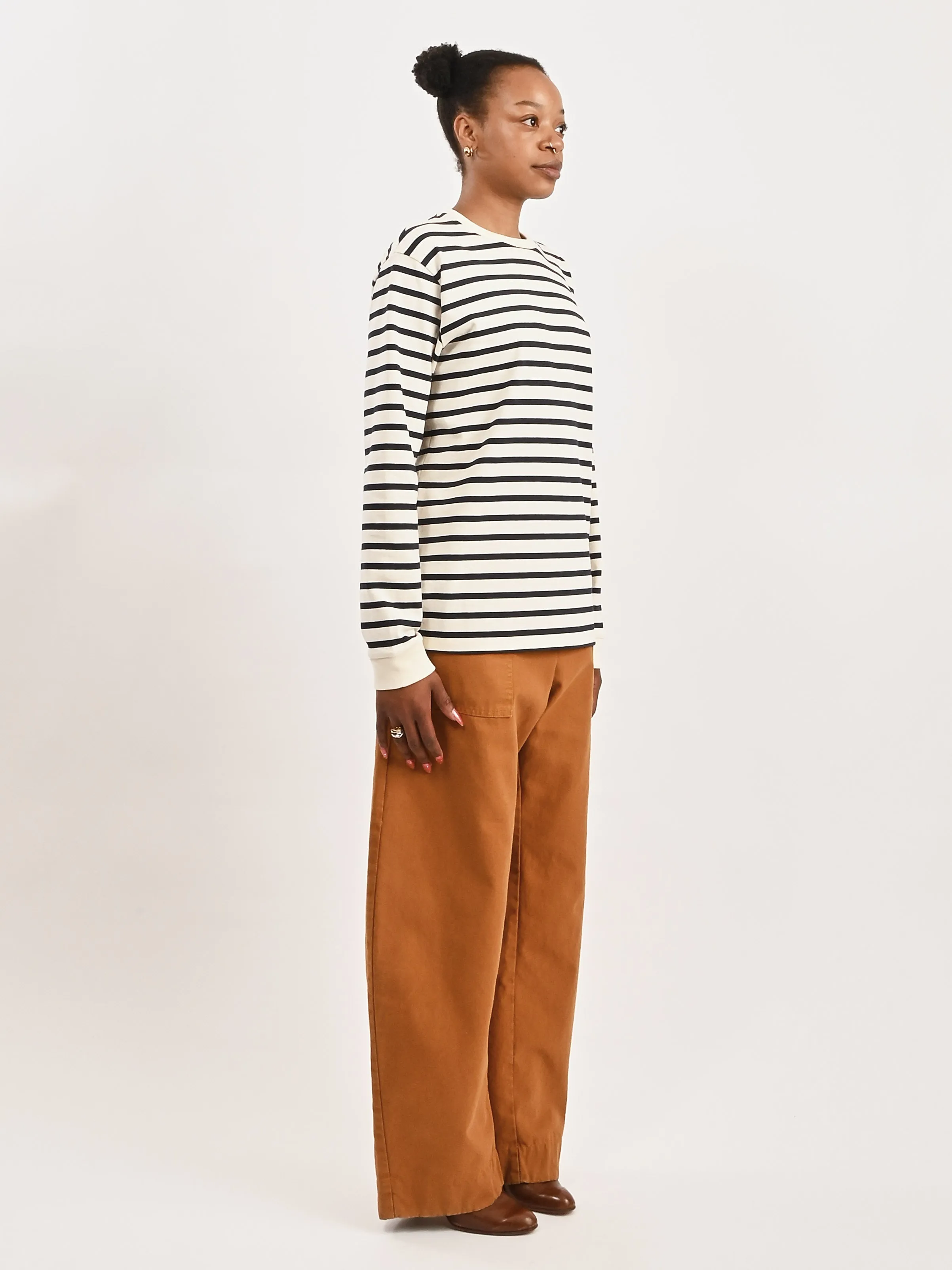 Navy/Multi Striped Perfect L/S Crewneck sold by Frances May Houseline product image thumbnail 5