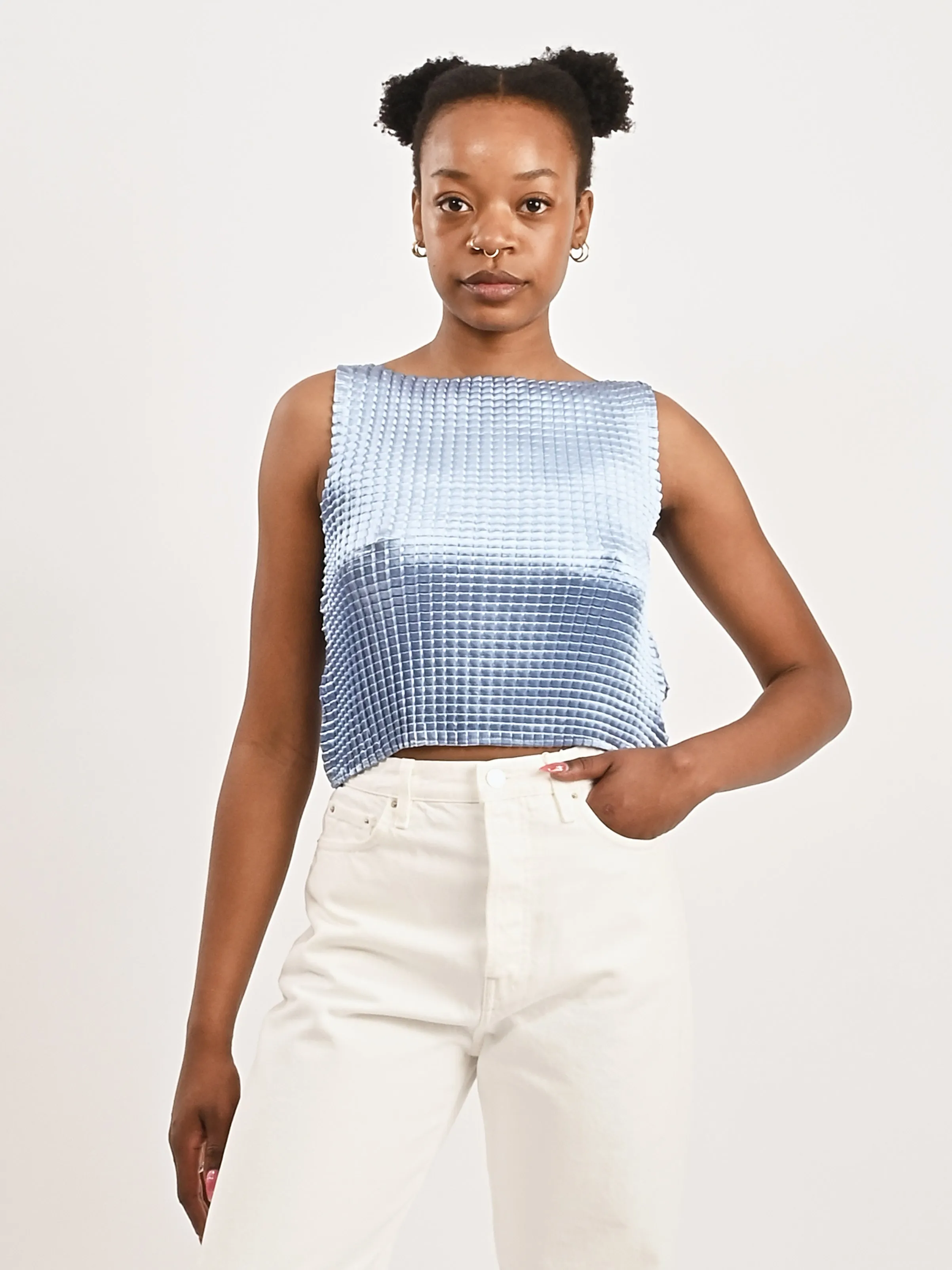 Blue Shine Pleated Tank Singlet sold by Frances May Houseline product image thumbnail 2