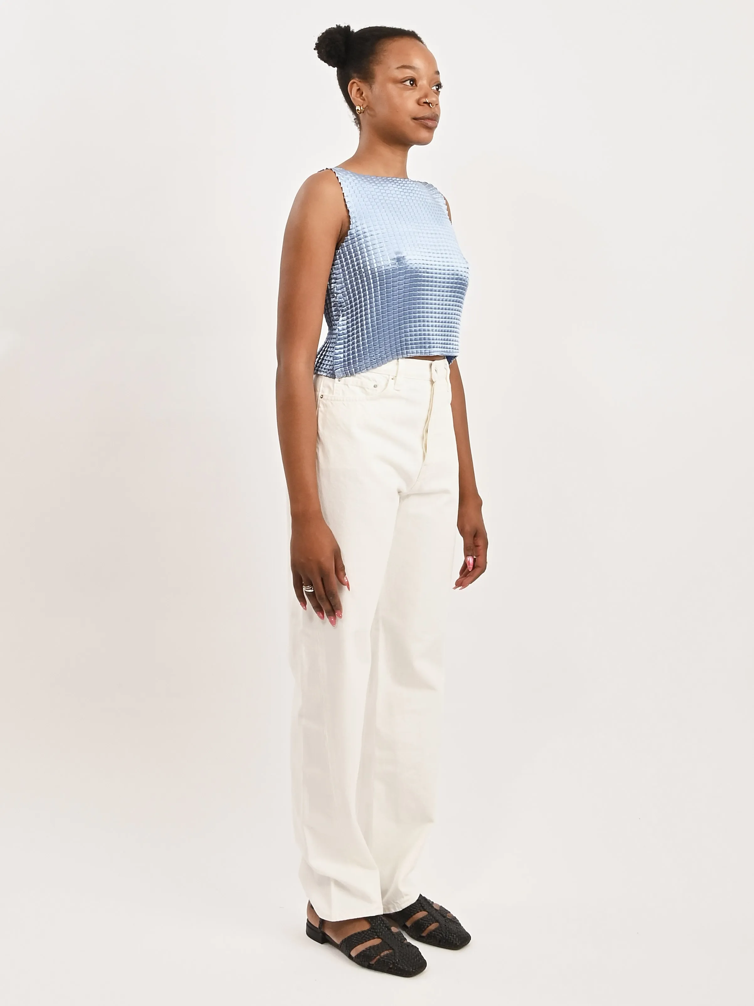 Blue Shine Pleated Tank Singlet sold by Frances May Houseline product image thumbnail 5