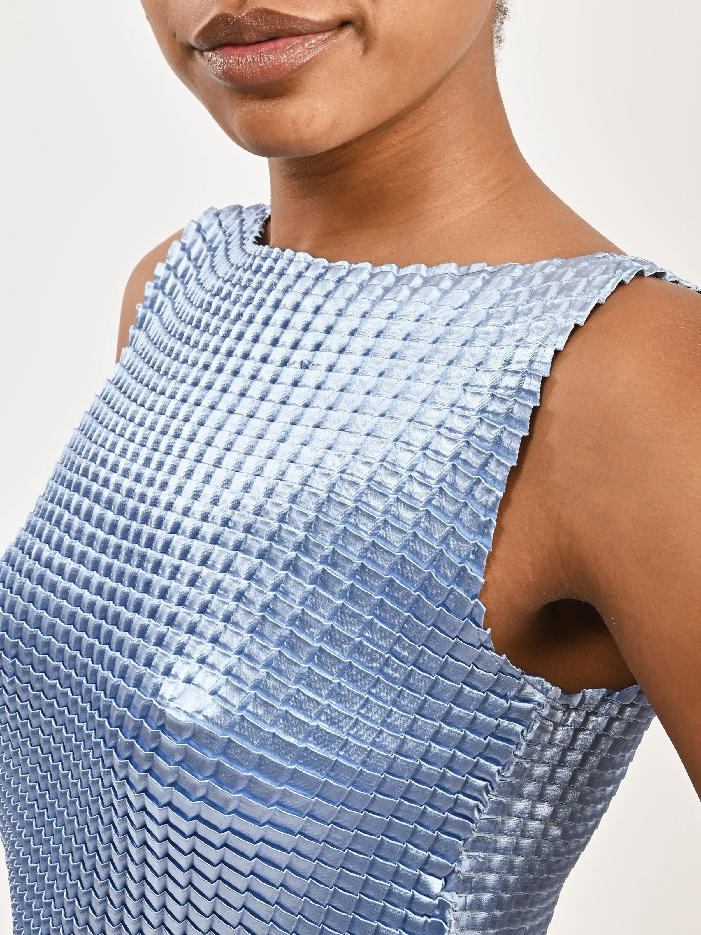 Blue Shine Pleated Tank Singlet sold by Frances May Houseline product image thumbnail 3