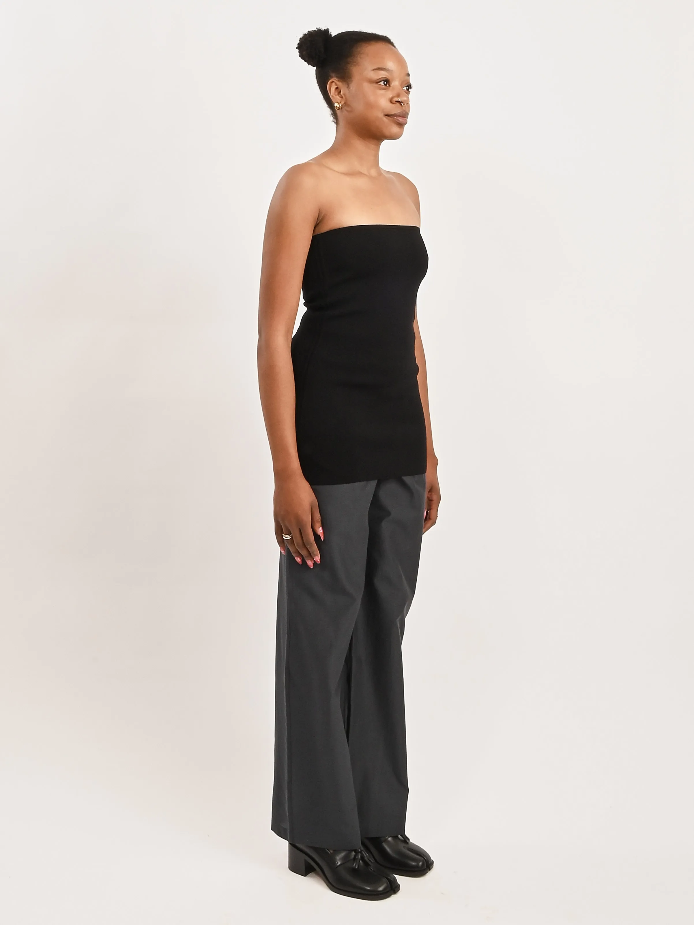 Black Compact Knit Tube Top sold by Frances May Houseline product image thumbnail 5