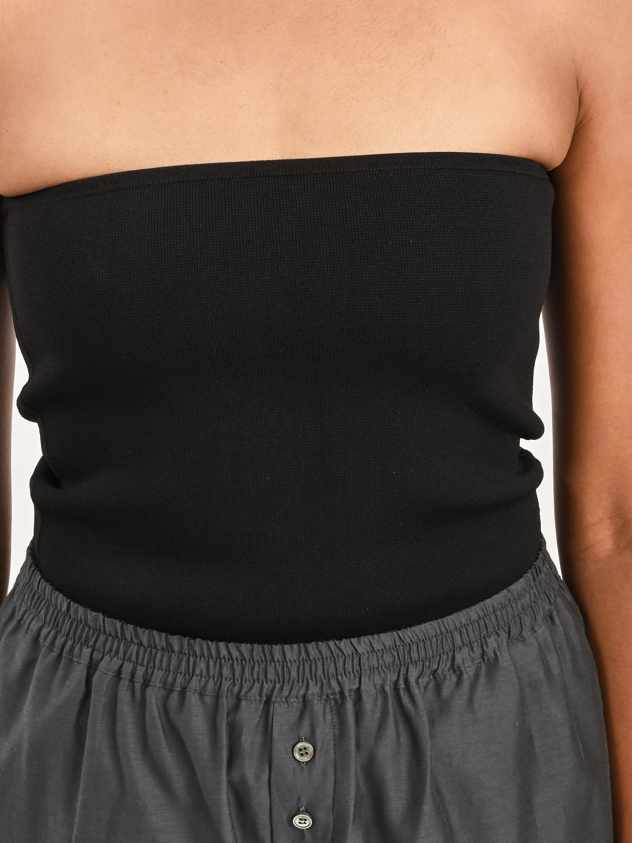 Black Compact Knit Tube Top sold by Frances May Houseline product image thumbnail 3