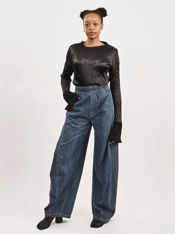 Classic Blue Wash Summer Denim Winslow Pant sold by Frances May Houseline