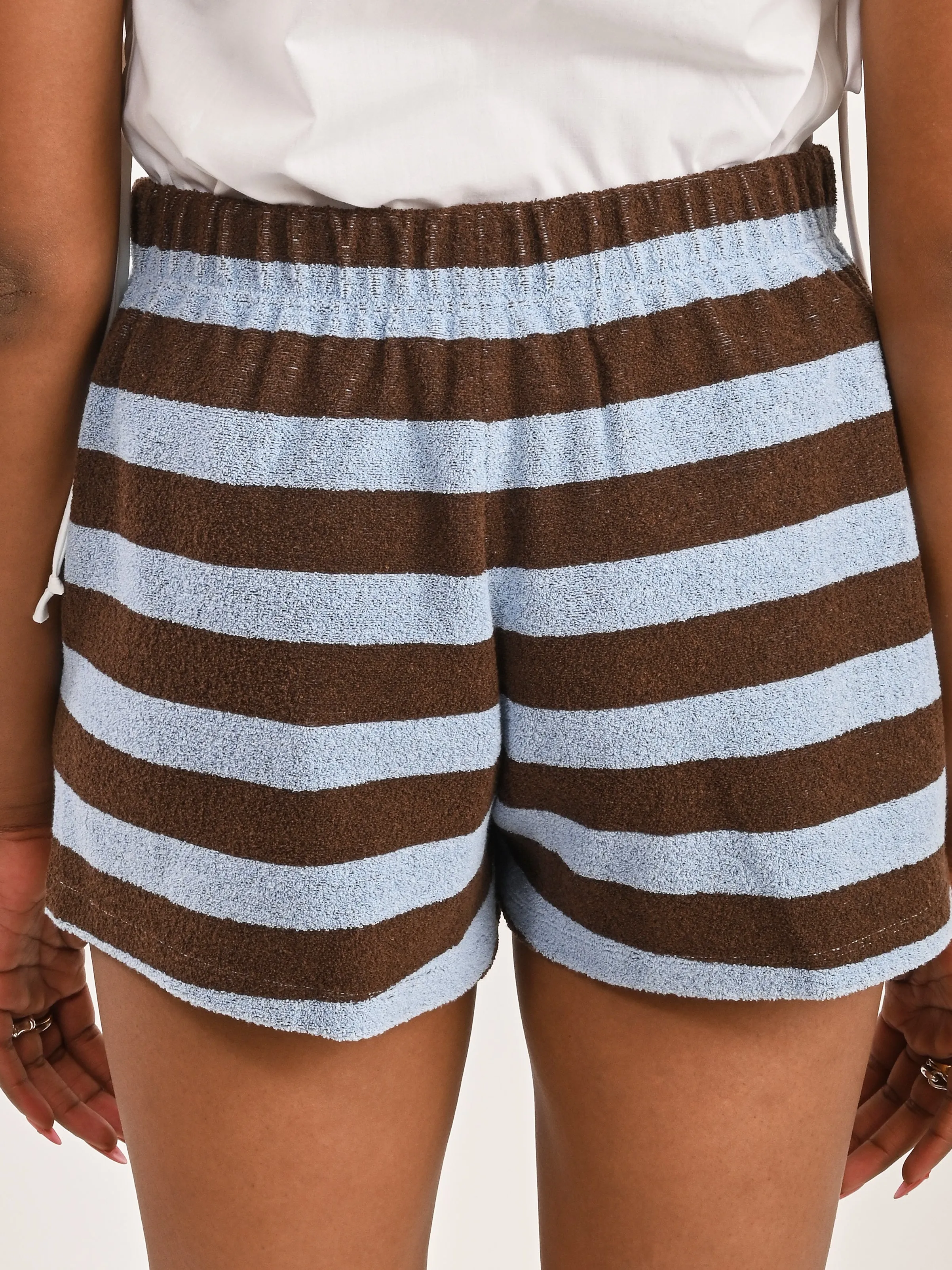 Brown/Blue Multi Bonded Dry Loop Terry Shorts sold by Frances May Houseline product image thumbnail 4