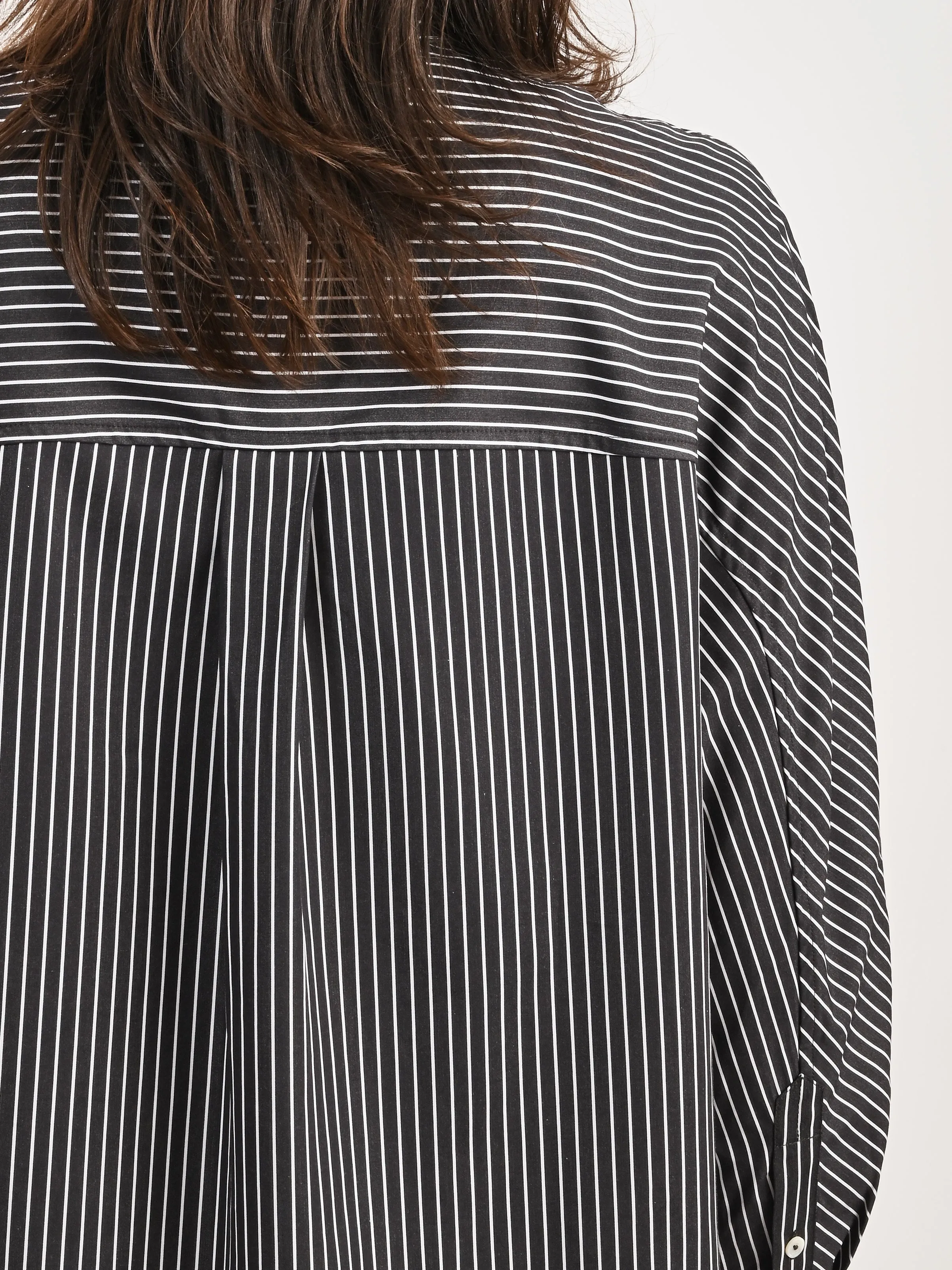 Black/White Striped Kimono-Sleeve Shirtdress sold by Frances May Houseline product image thumbnail 5