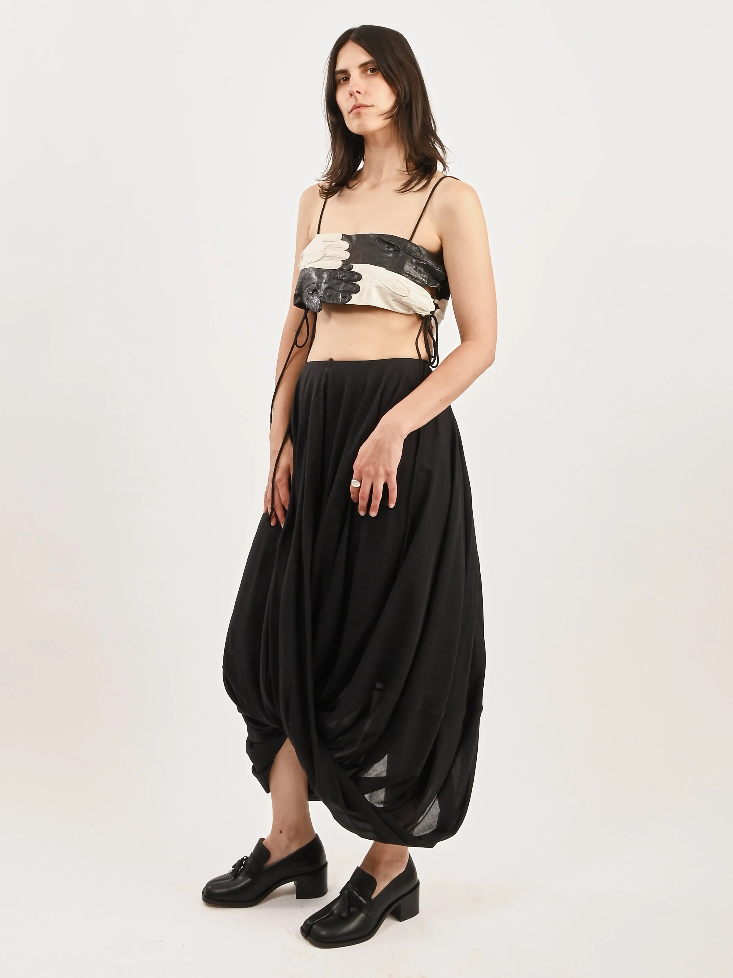 Black Cocoon Skirt sold by Frances May Houseline