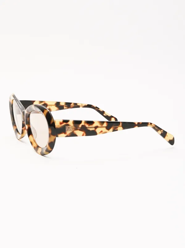 Tortoise Oval Sunglasses made by Toteme