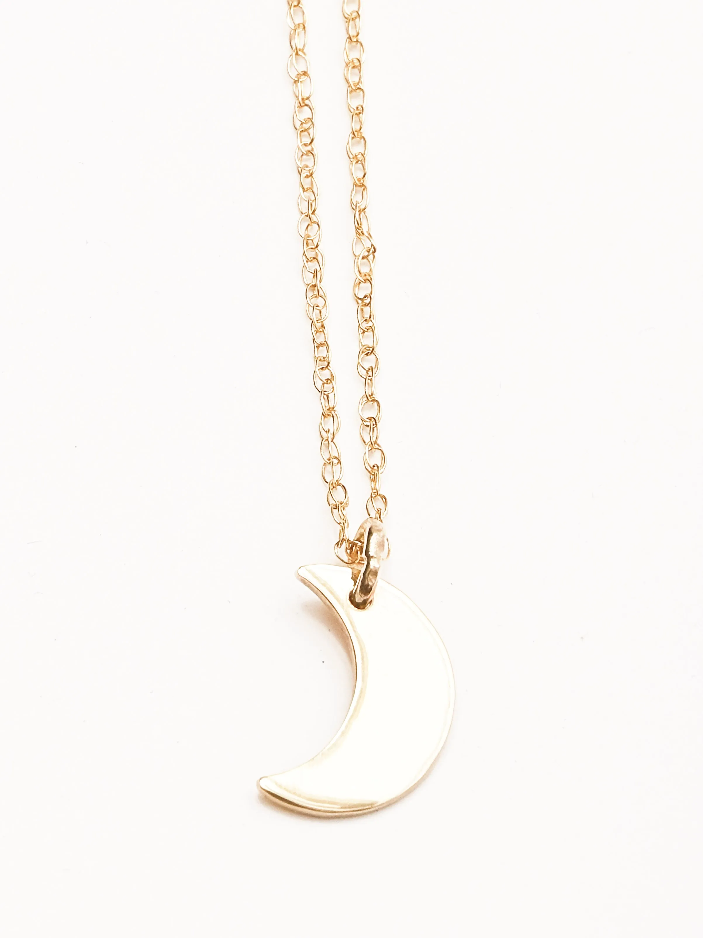 14K Moon Pendant Necklace sold by Frances May Houseline