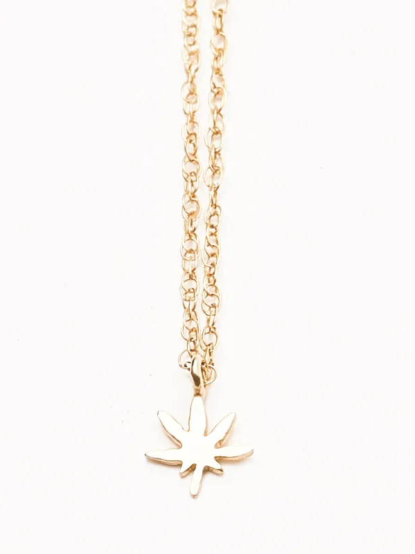 14K Kush Pendant Necklace made by Frances May Houseline