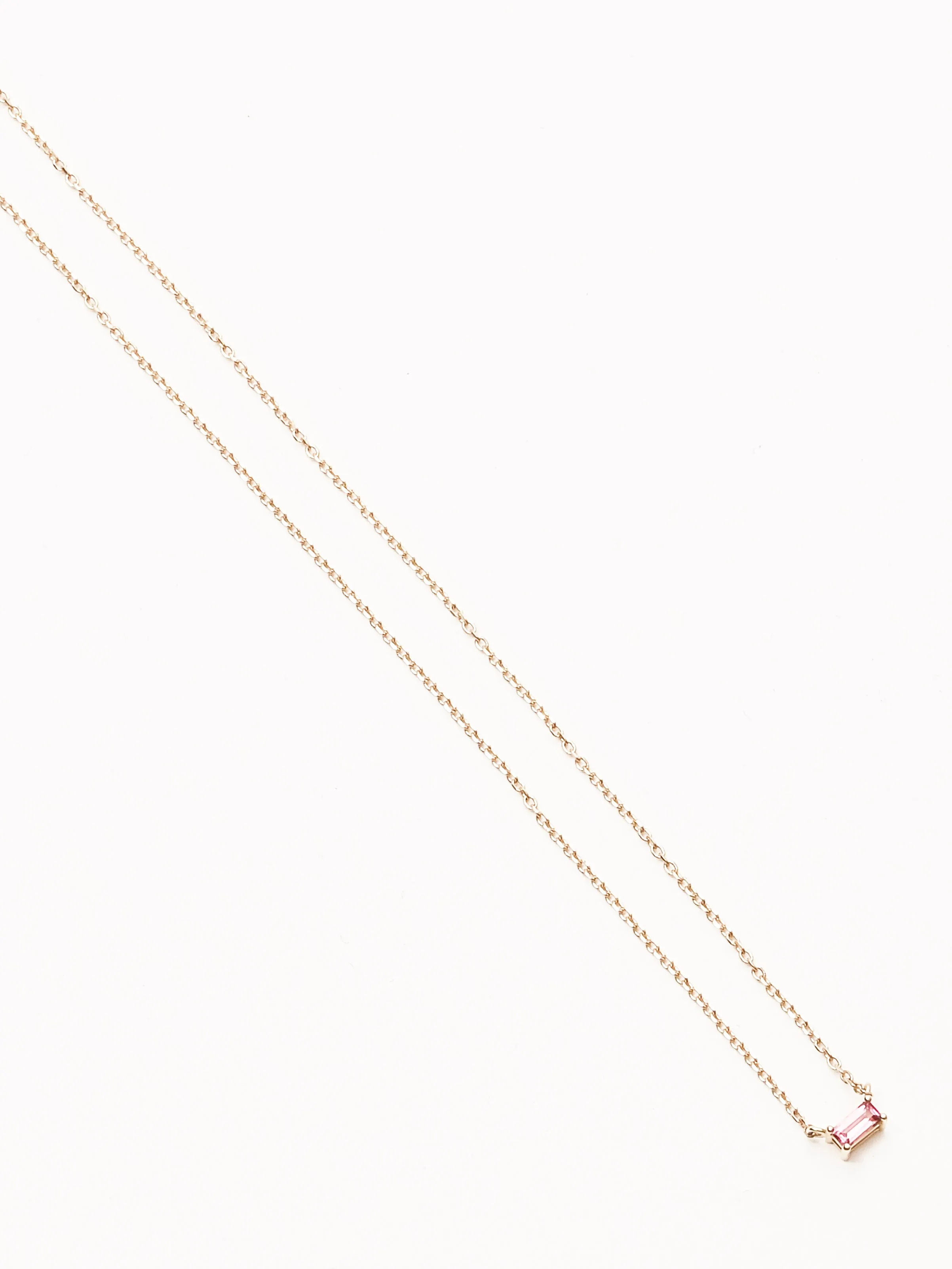 14K Natural Pink Tourmaline Solitaire Necklace sold by Frances May Houseline product image thumbnail 2