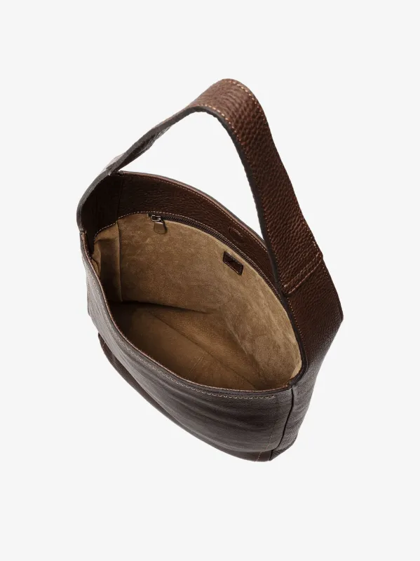 Dark Brown Tone Nume One Shoulder Tote made by Frances May Houseline