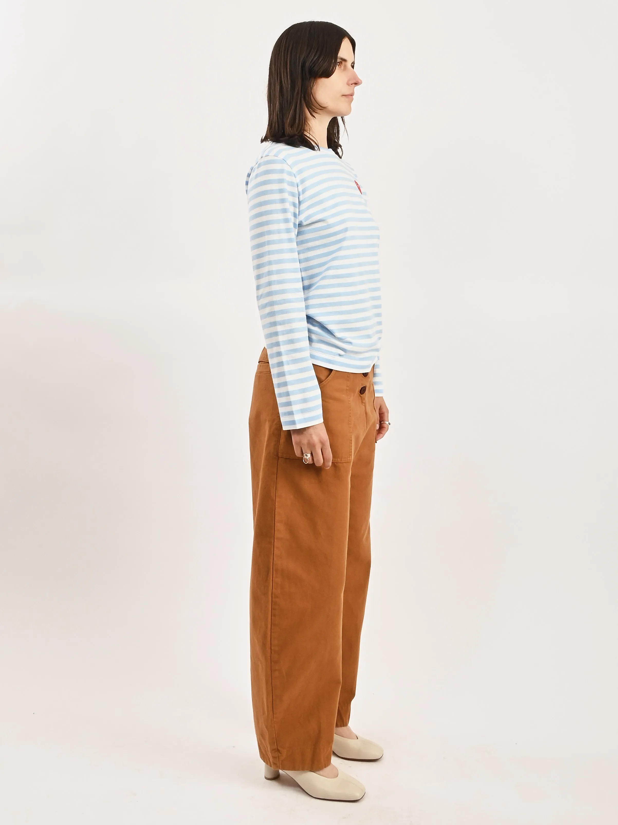 Light Blue/Red Heart Striped L/S Tee sold by Frances May Houseline product image thumbnail 5