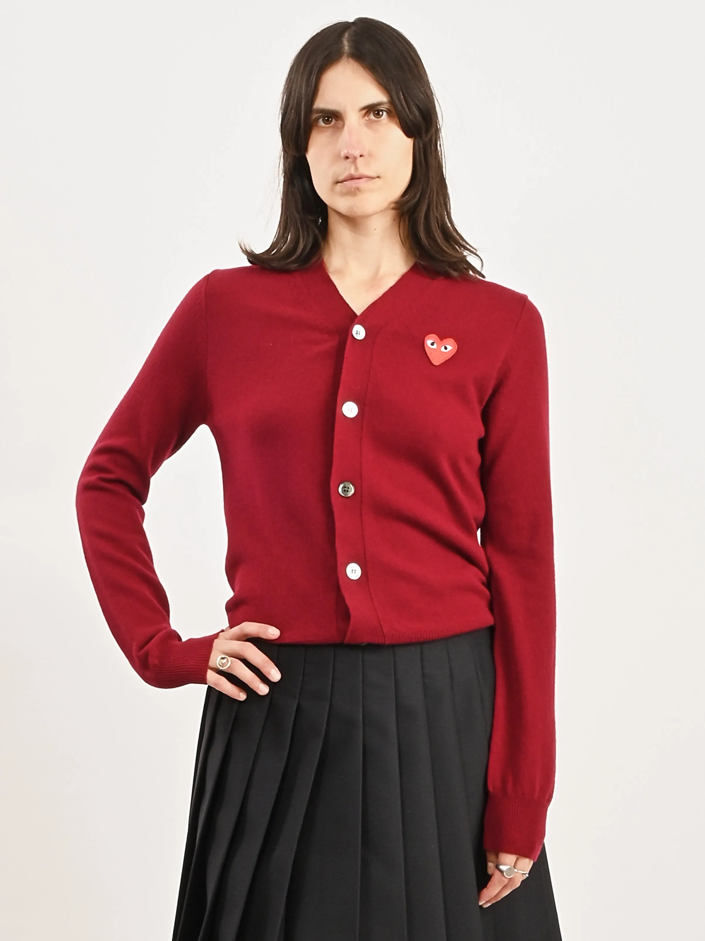Burgundy/Red Heart Cardigan sold by Frances May Houseline product image thumbnail 2