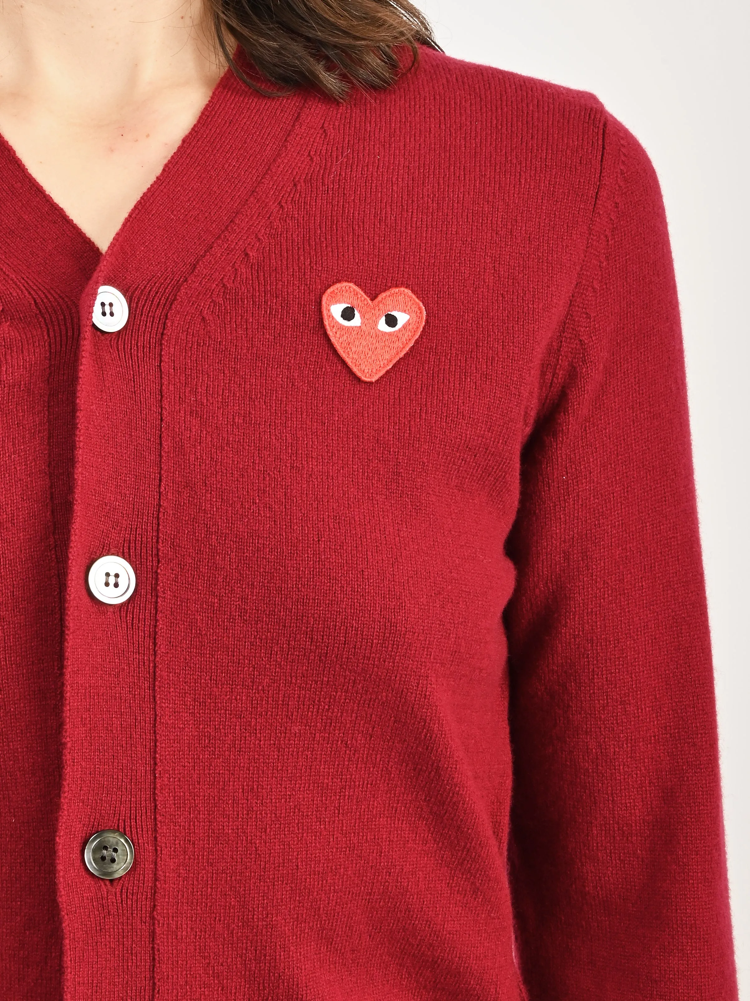 Burgundy/Red Heart Cardigan sold by Frances May Houseline product image thumbnail 3