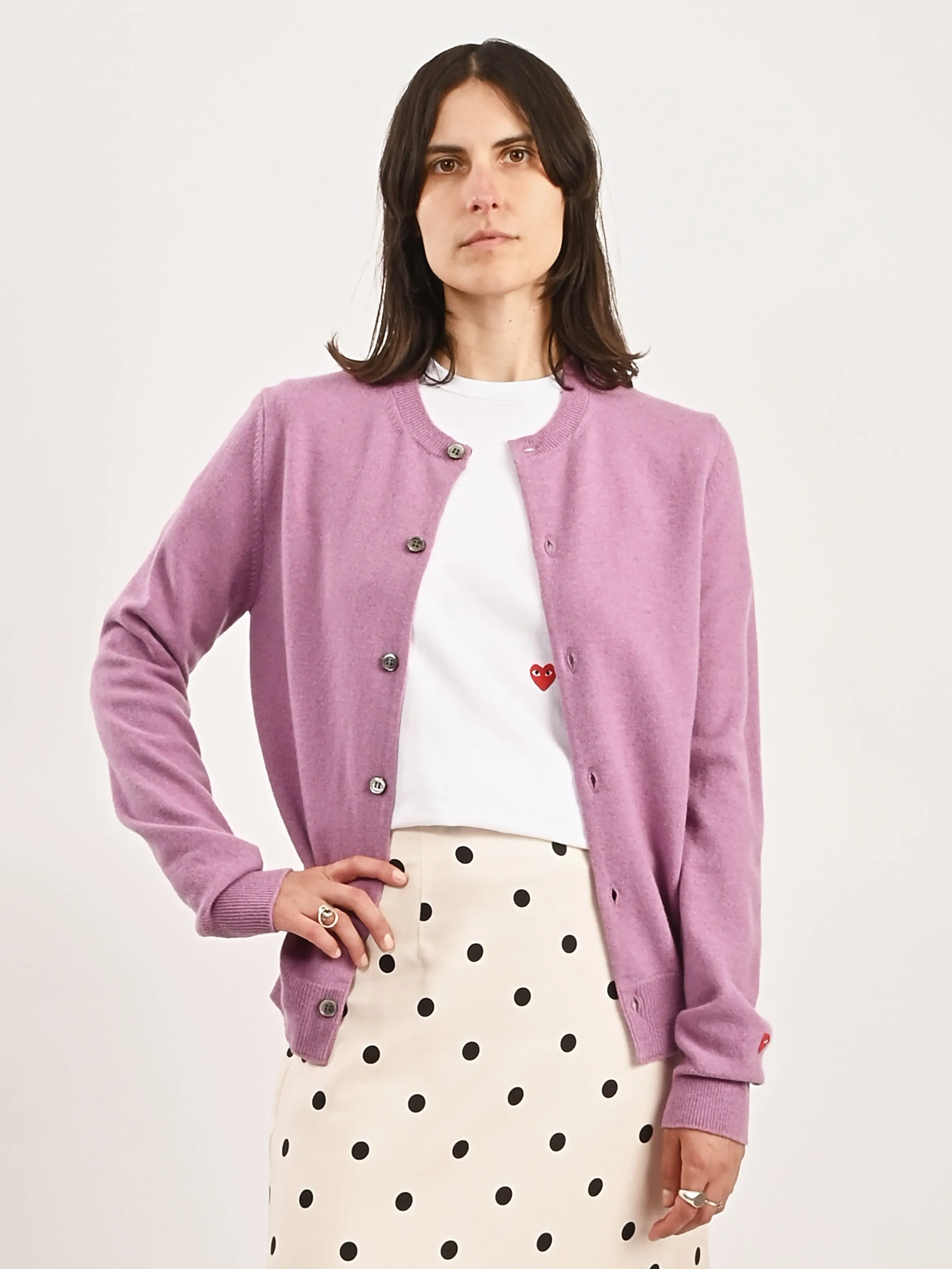 Purple/Small Red Heart Cardigan sold by Frances May Houseline product image thumbnail 2