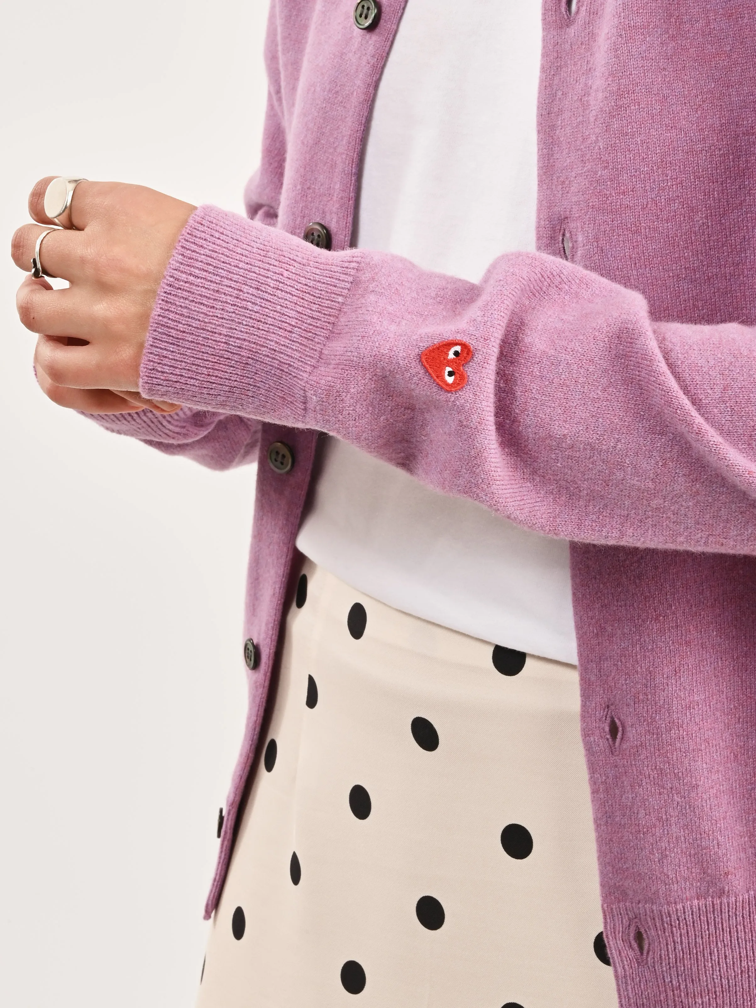 Purple/Small Red Heart Cardigan sold by Frances May Houseline product image thumbnail 4