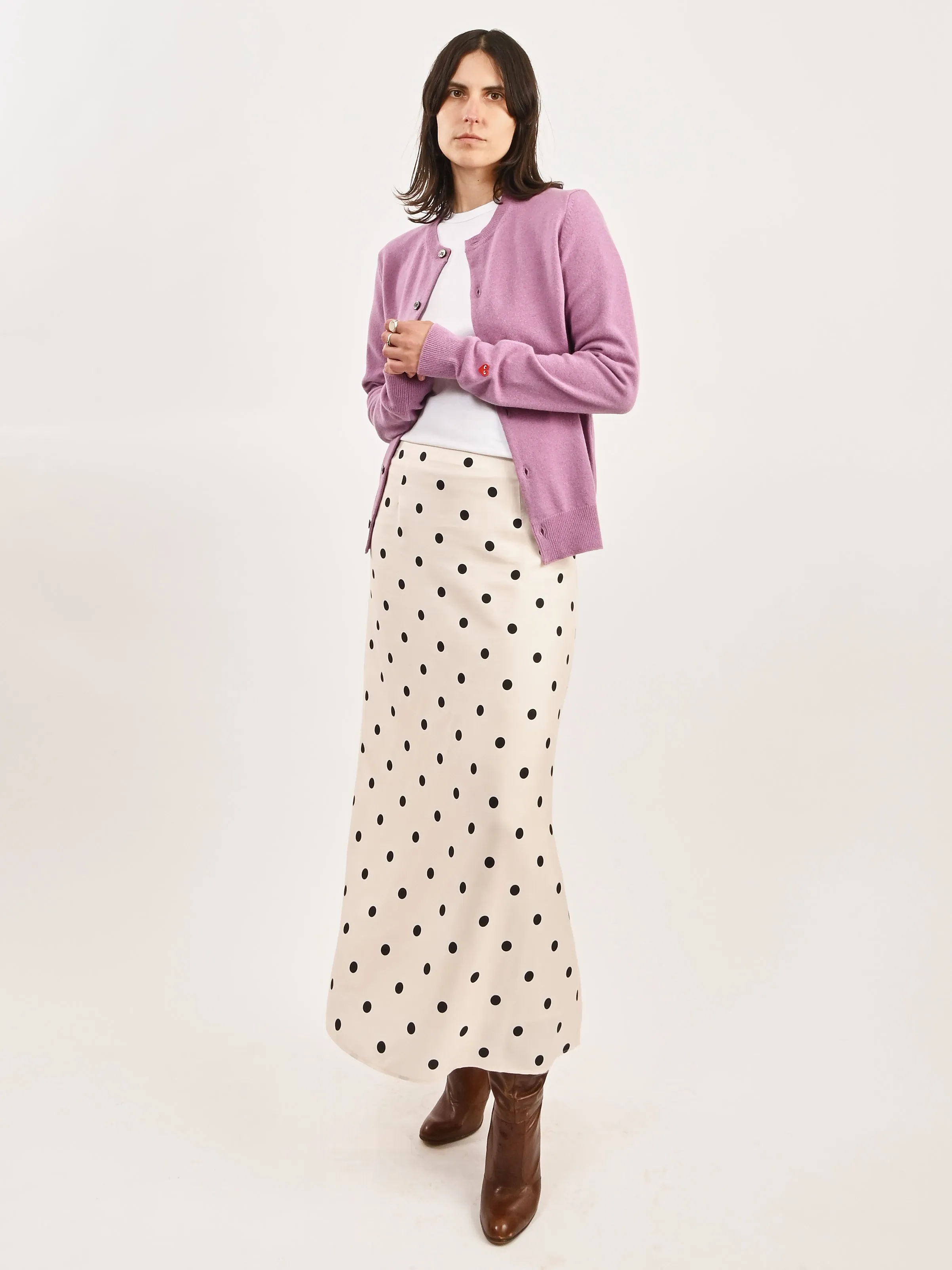 Purple/Small Red Heart Cardigan sold by Frances May Houseline
