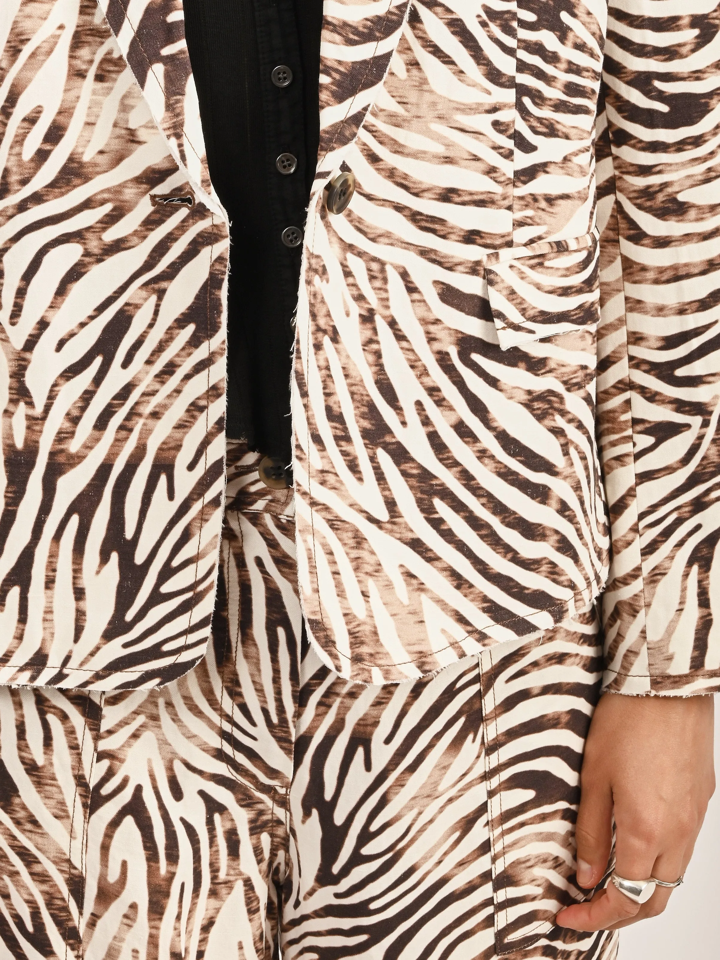 Brown Zebra Pico Blazer sold by Frances May Houseline product image thumbnail 3