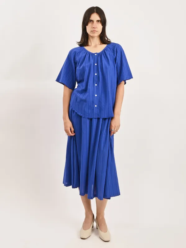 Royal Blue Miles Blouse sold by Frances May Houseline