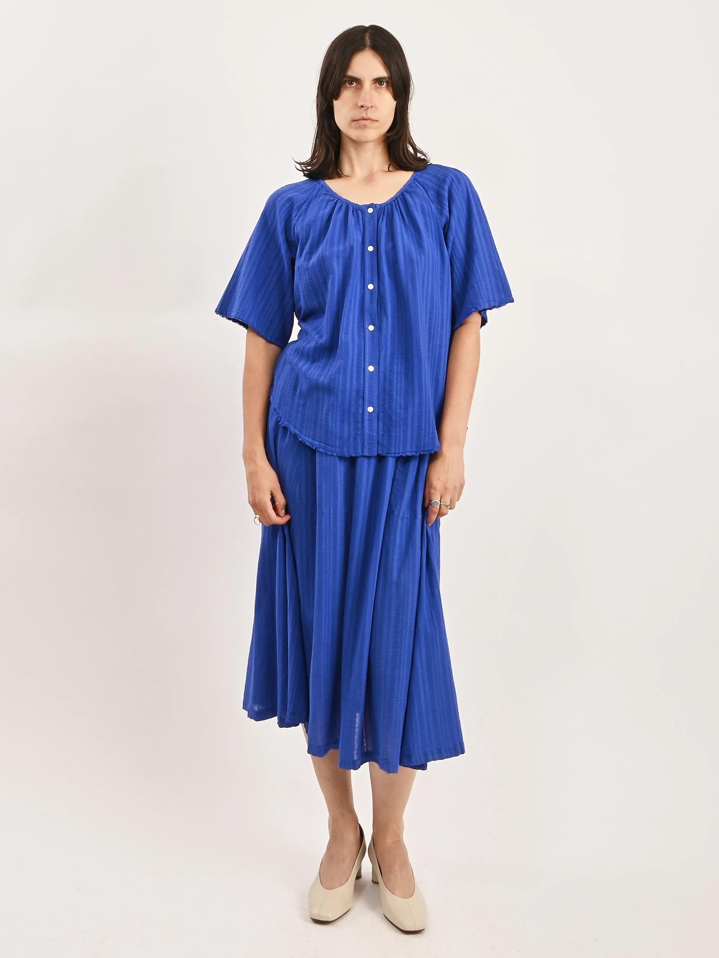 Royal Blue Miles Blouse sold by Frances May Houseline