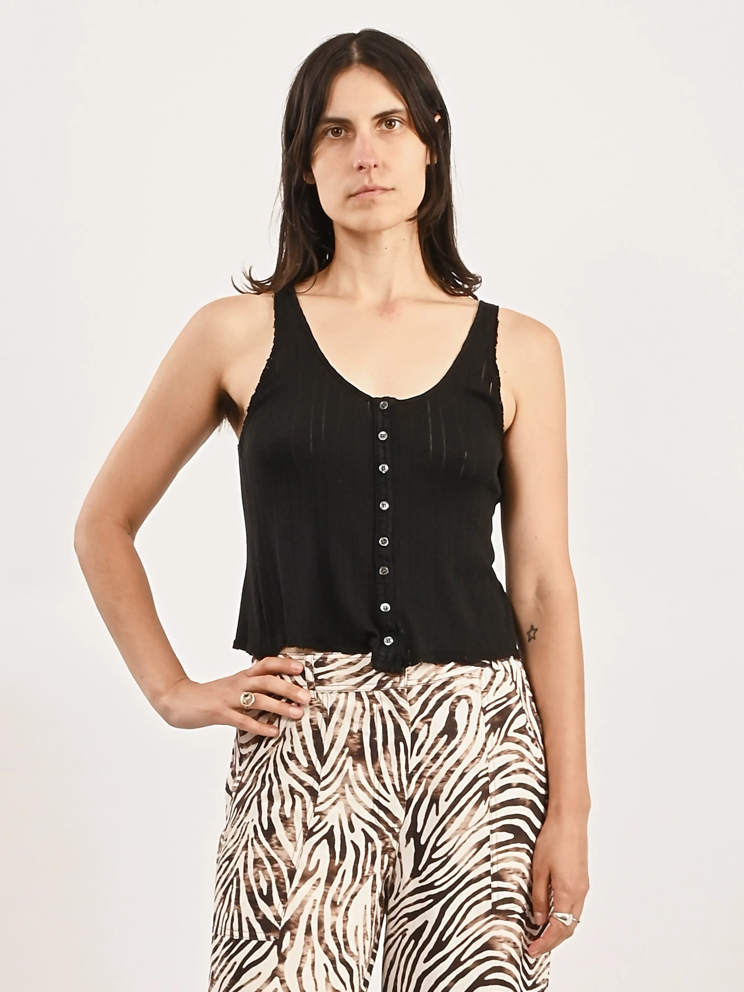 Black Menlo Tank sold by Frances May Houseline product image thumbnail 2