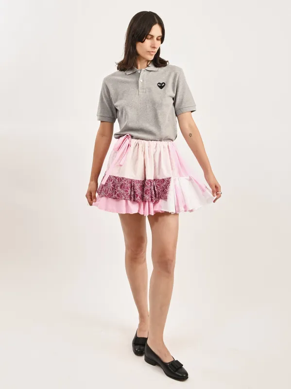 Pink/Multi Ruffle Mini Skirt made by Frances May Houseline
