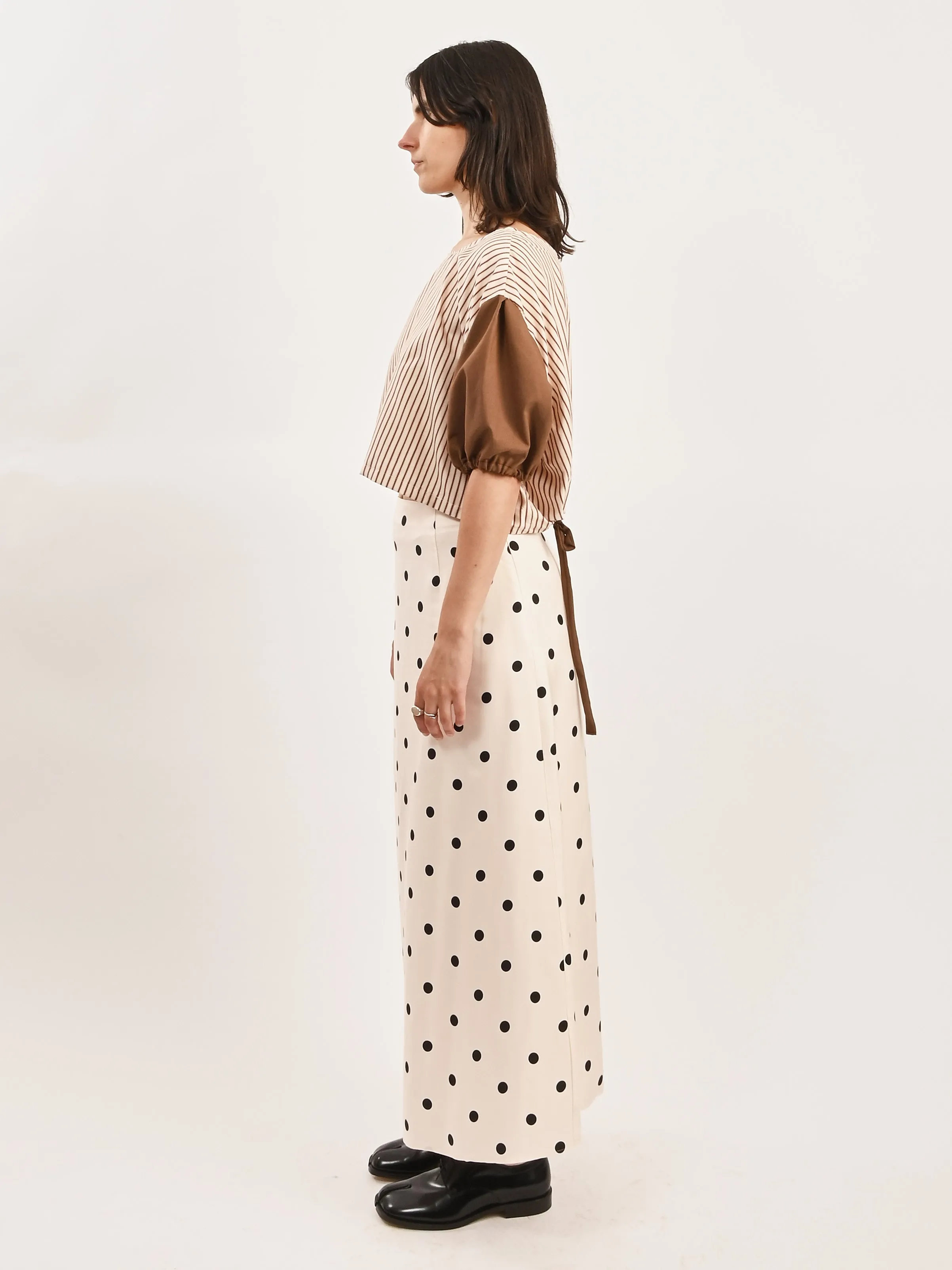 Brown/Striped Puff Top sold by Frances May Houseline product image thumbnail 5