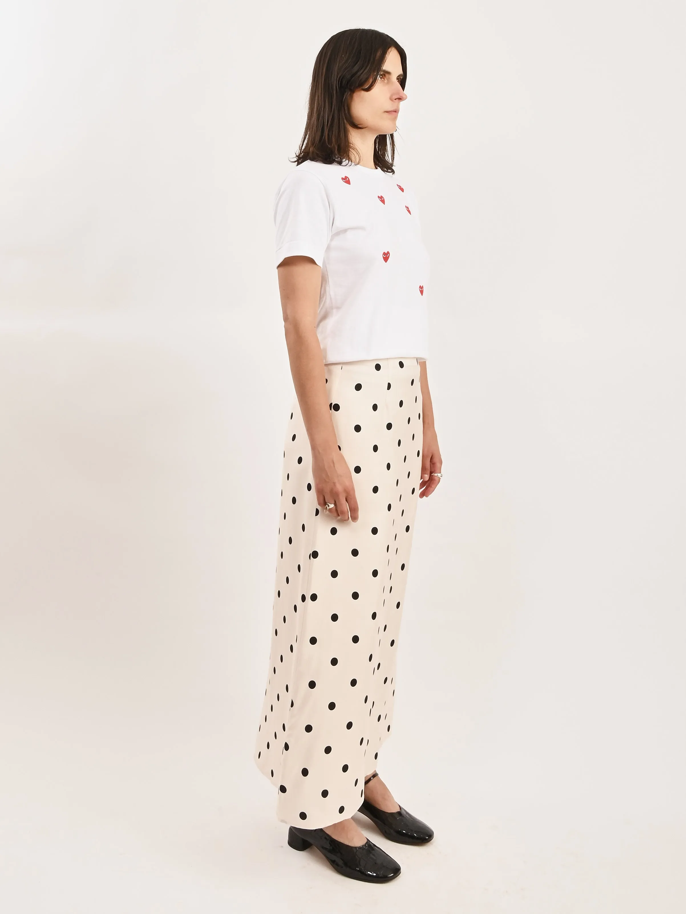 White/Red Printed Hearts T-Shirt sold by Frances May Houseline product image thumbnail 5