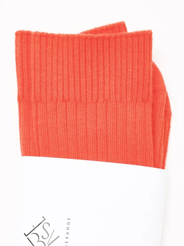 Chiral Red Rib Overankle Socks made by Baserange