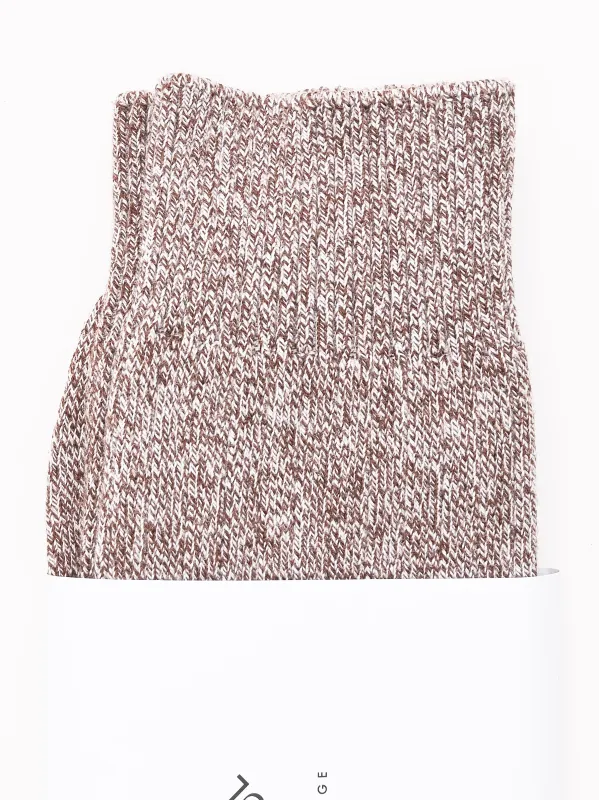 Grey Brown Melange Rib Overankle Socks sold by Frances May Houseline