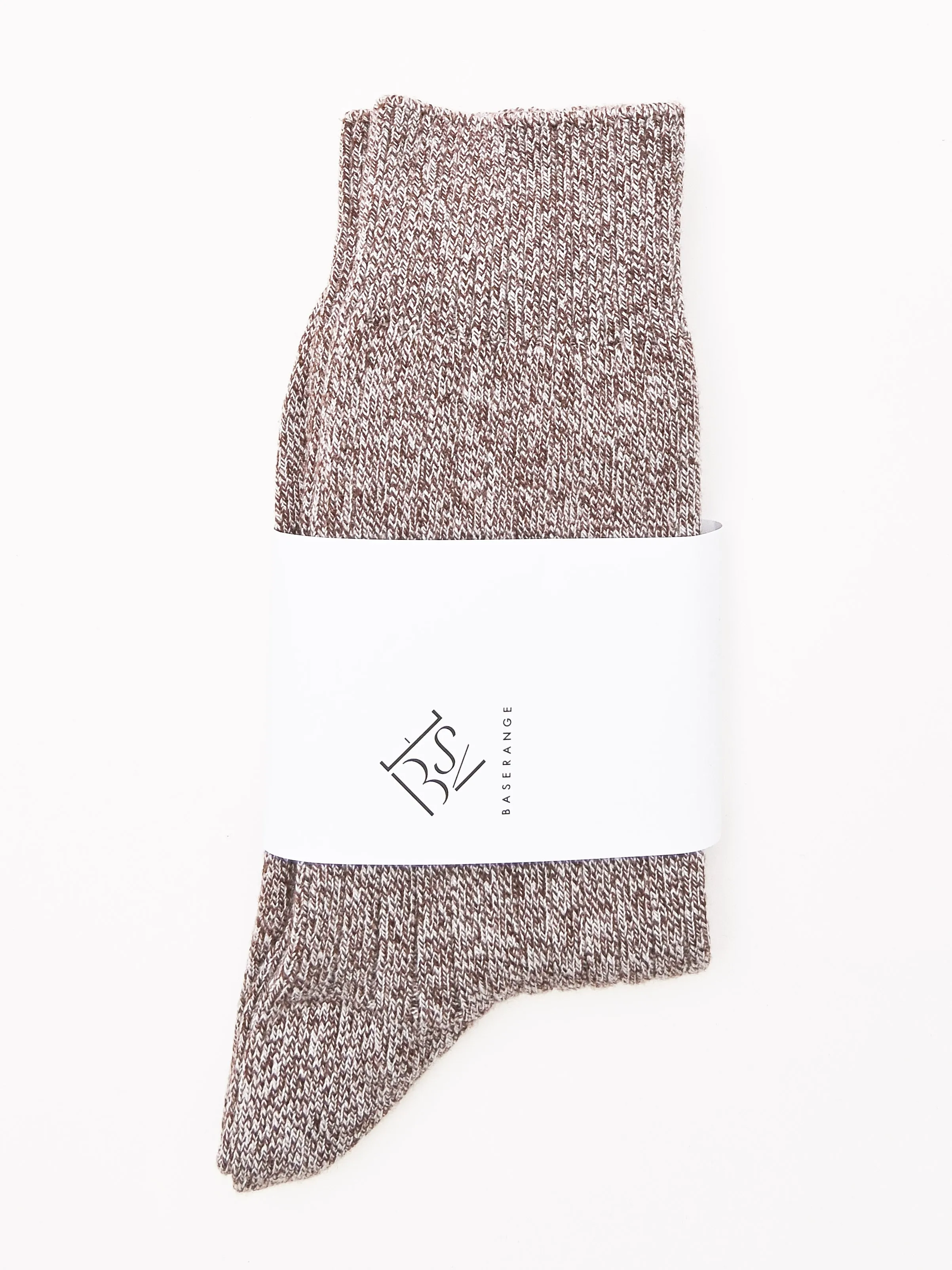 Grey Brown Melange Rib Overankle Socks sold by Frances May Houseline product image thumbnail 2
