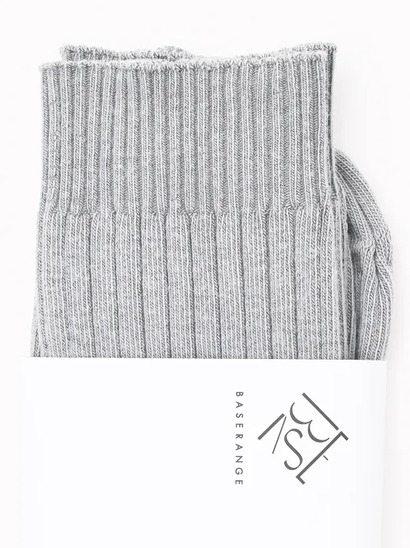 Sagi Grey Rib Overankle Socks sold by Frances May Houseline