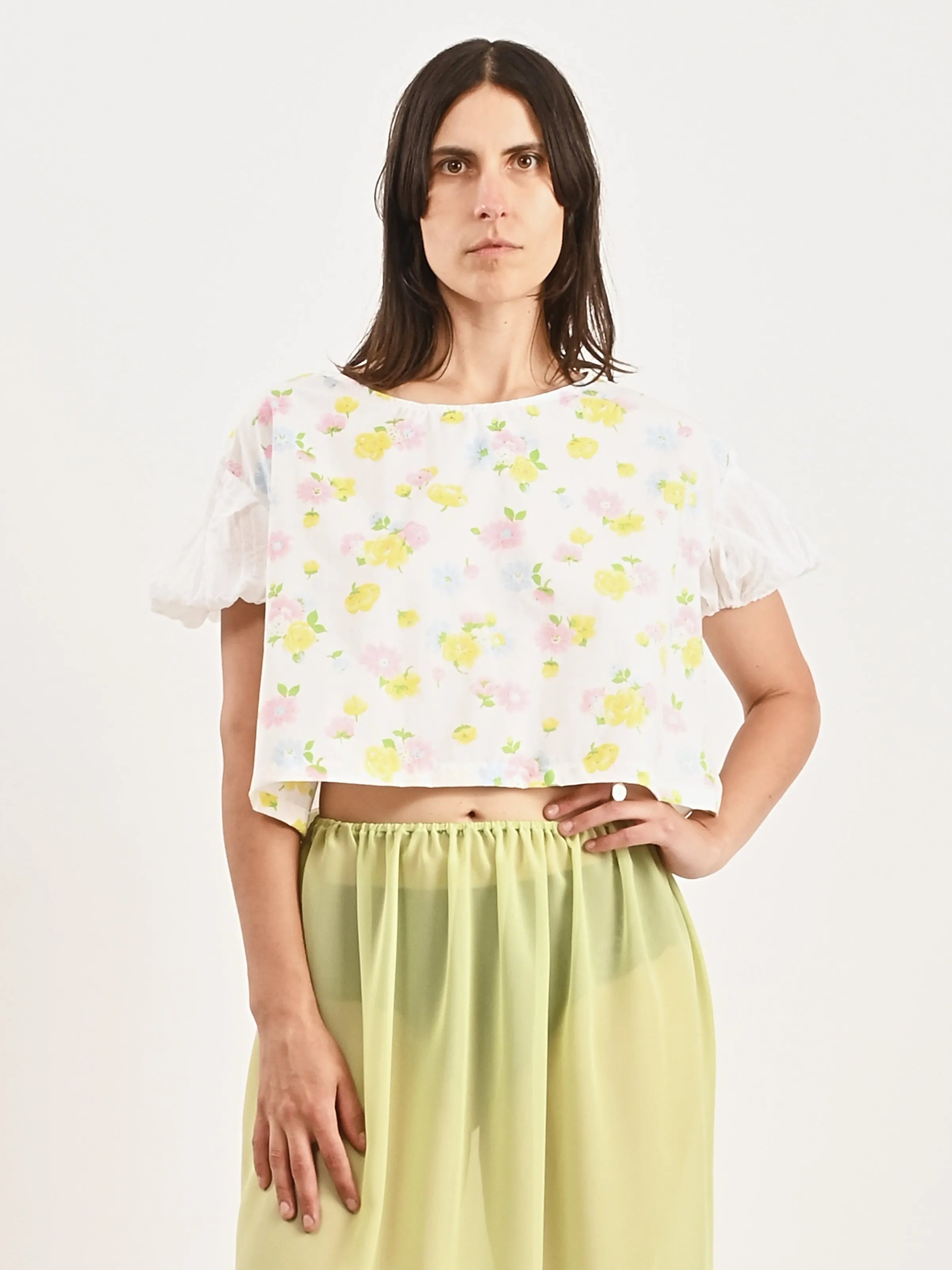 Pastel Floral/White Puff Top sold by Frances May Houseline product image thumbnail 2