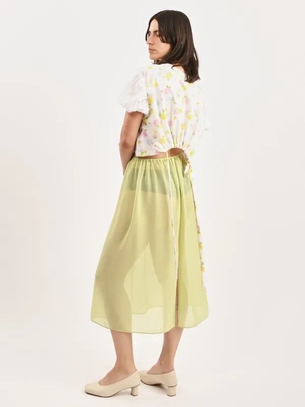 Lime Chiffon Skirt made by Frances May Houseline